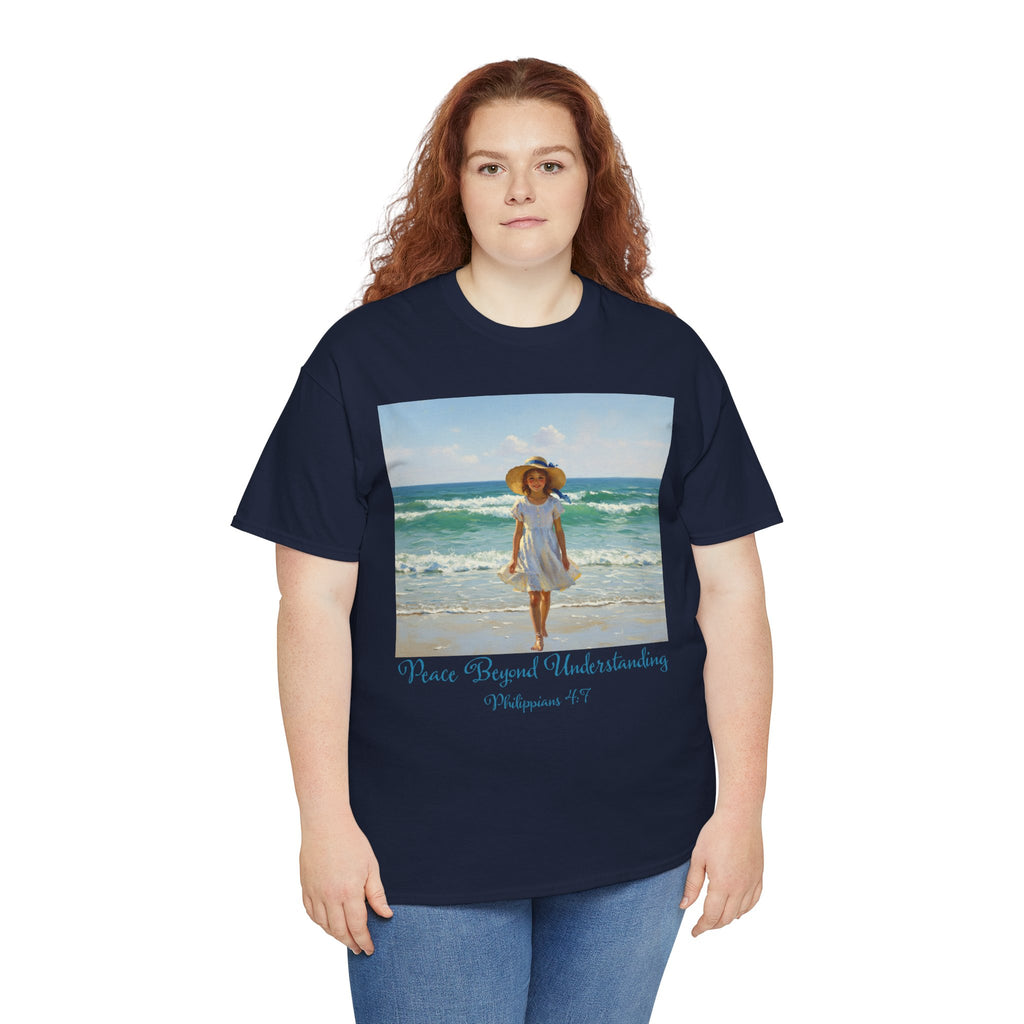 Serene Beach Vibes Tee for Summer Days, Top for Women, Casual Wear, Gifts for Beach Lovers, Vacay Essentials