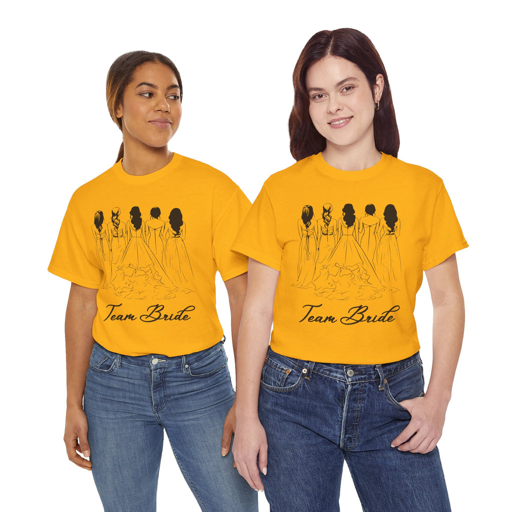 Team Bride Unisex Heavy Cotton Tee - Perfect for Weddings, Bridal Showers, Engagements, Bachelorette Parties, Group Celebrations