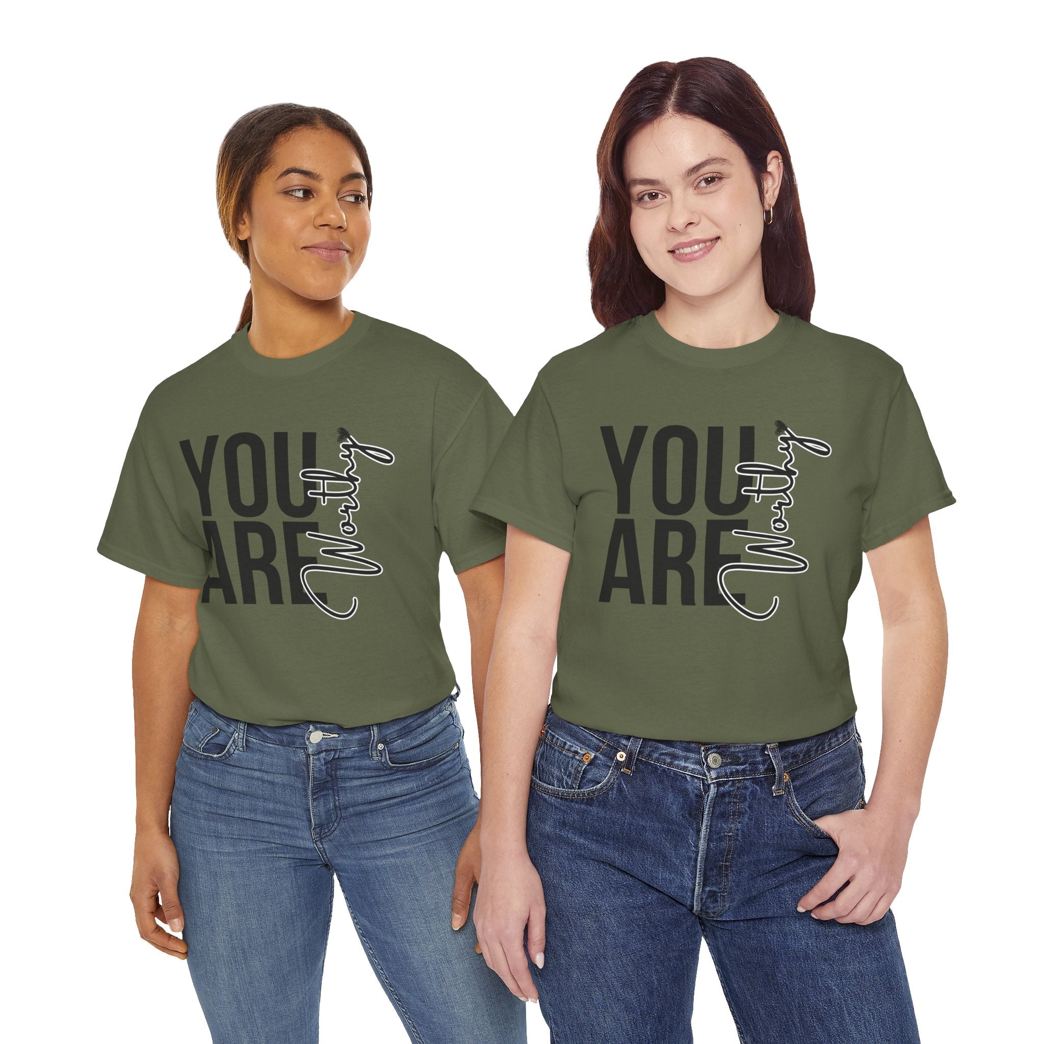 You Are Worthy Unisex Heavy Cotton Tee, Motivational Quote Shirt, Gift for Friends, Self-Love Tee, Uplifting Apparel, Positive [...]