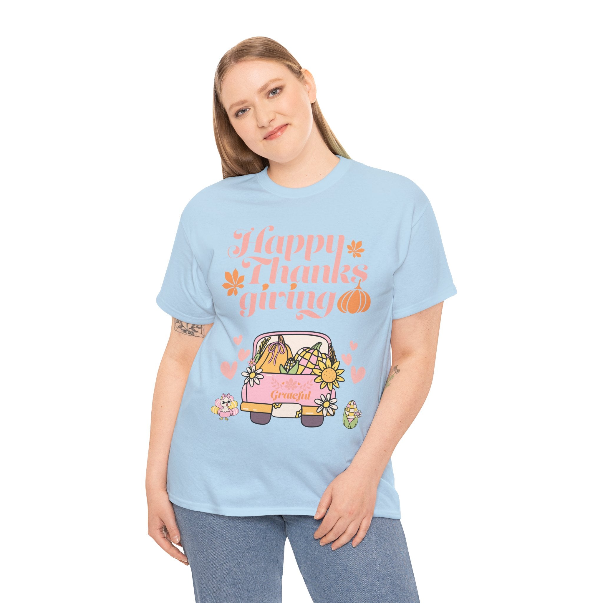 Happy Thanksgiving Unisex Tee | Cozy Autumn Shirt for Family Gatherings, Thanksgiving Celebration, Fall Fashion, Cute Gift Idea