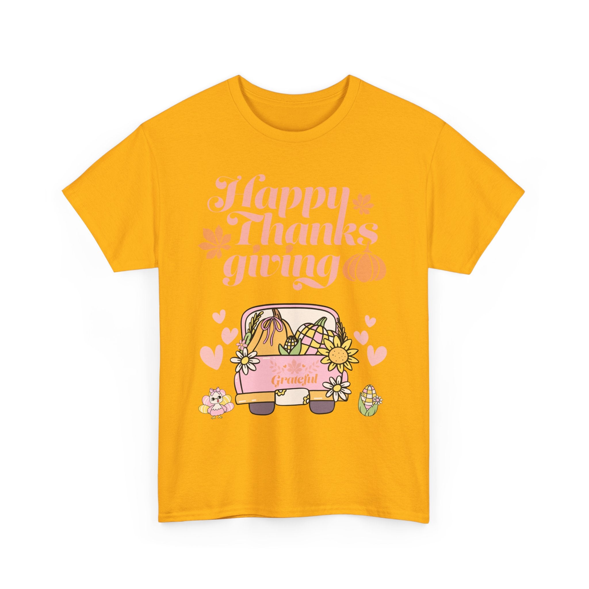 Happy Thanksgiving Unisex Tee | Cozy Autumn Shirt for Family Gatherings, Thanksgiving Celebration, Fall Fashion, Cute Gift Idea