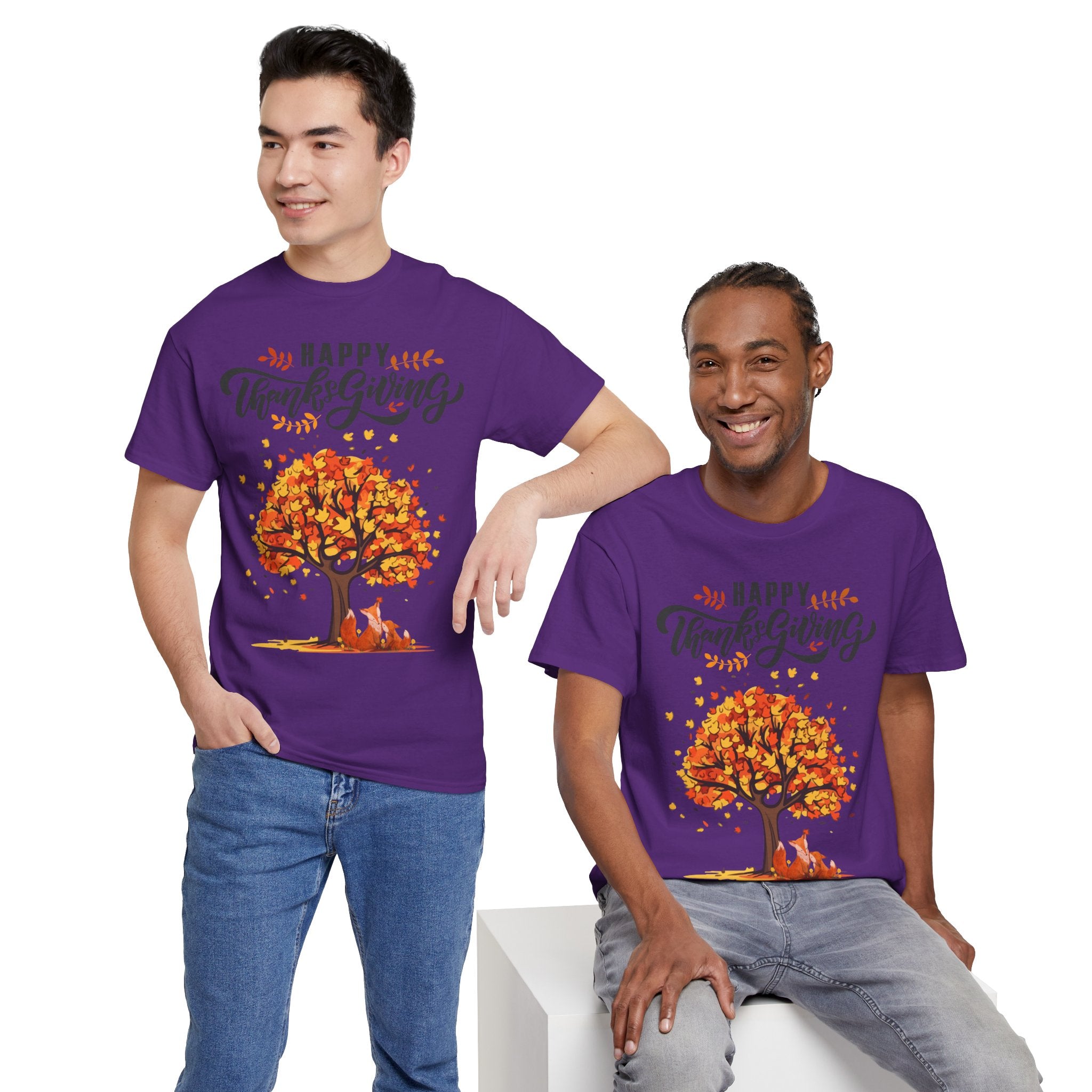 Thanksgiving Tree Tee, Fall T-Shirt, Autumn Apparel, Cozy Gift for Family, Cute Holiday Top