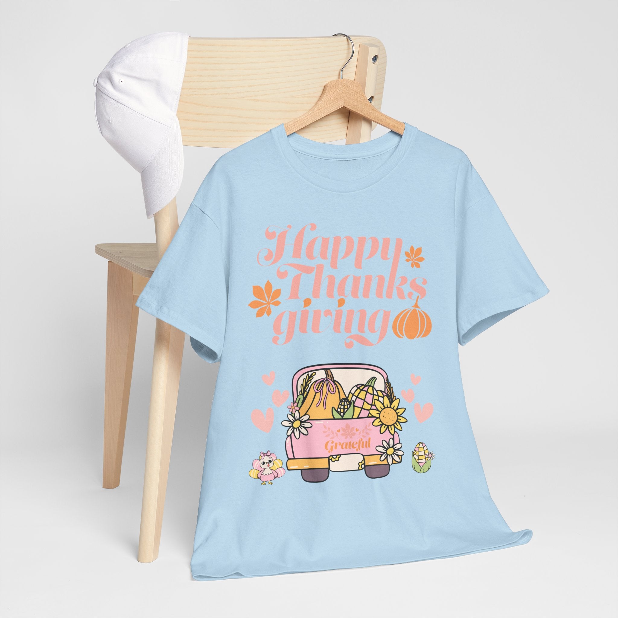 Happy Thanksgiving Unisex Tee | Cozy Autumn Shirt for Family Gatherings, Thanksgiving Celebration, Fall Fashion, Cute Gift Idea