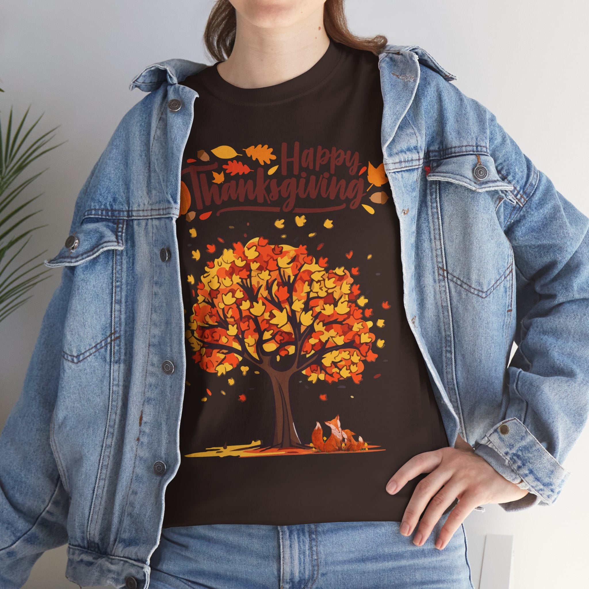 Thanksgiving Tree Tee, Autumn Shirt, Fall Apparel, Family Gathering Top, Seasonal Wear, Thanksgiving Gift