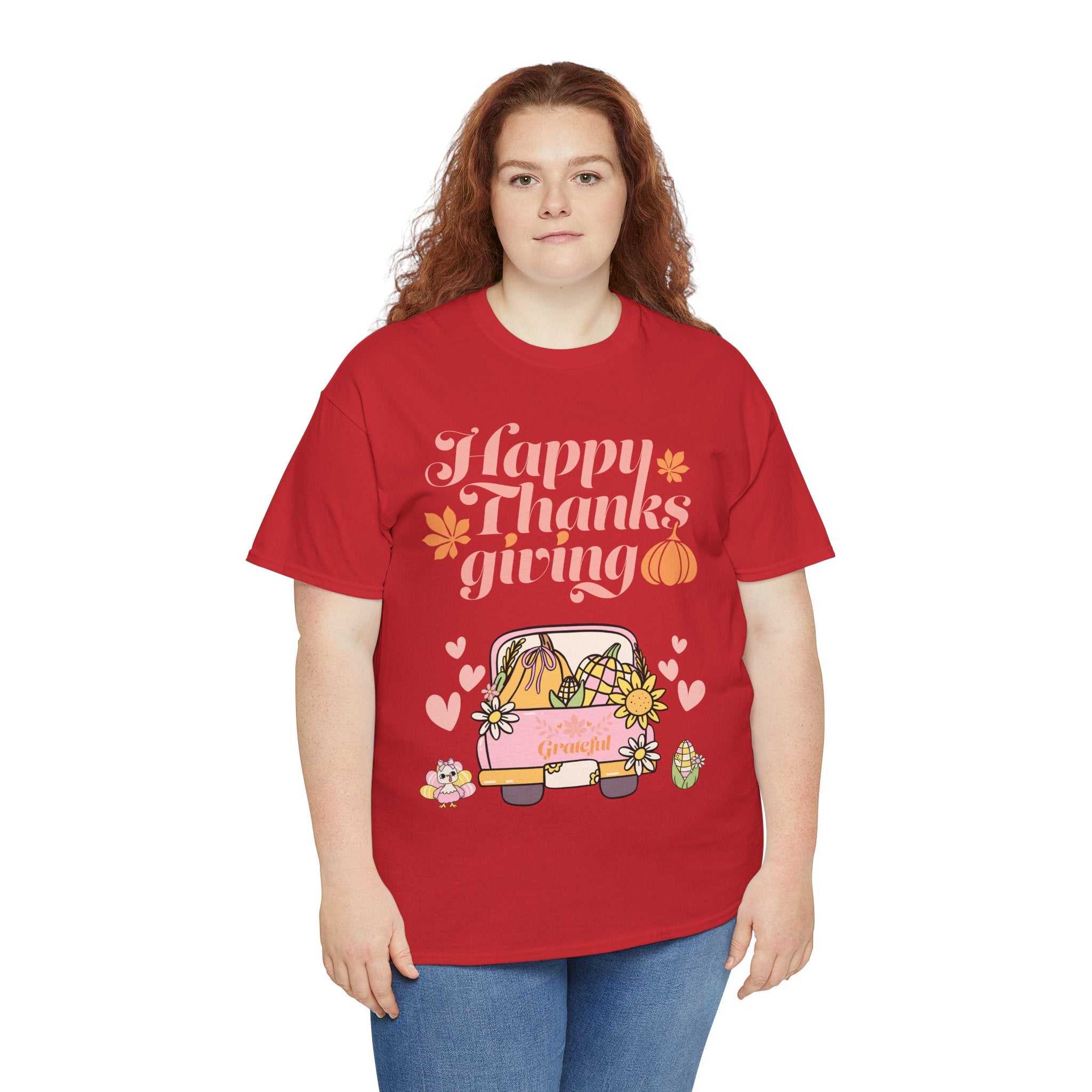 Happy Thanksgiving Unisex Tee | Cozy Autumn Shirt for Family Gatherings, Thanksgiving Celebration, Fall Fashion, Cute Gift Idea