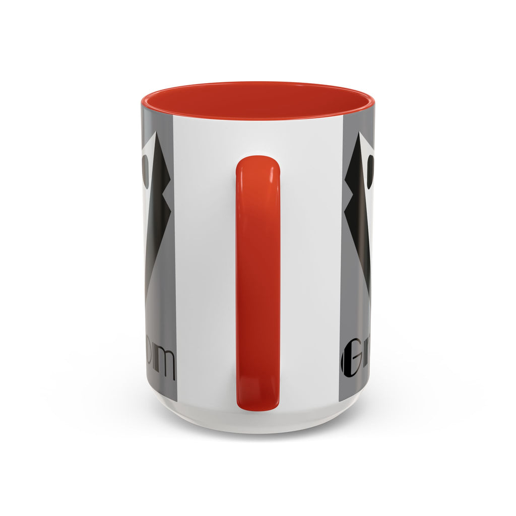 Groom Coffee Mug, Wedding Gift, Groomsmen Party Mug, Black and White Accent Mug, Engagement Celebration