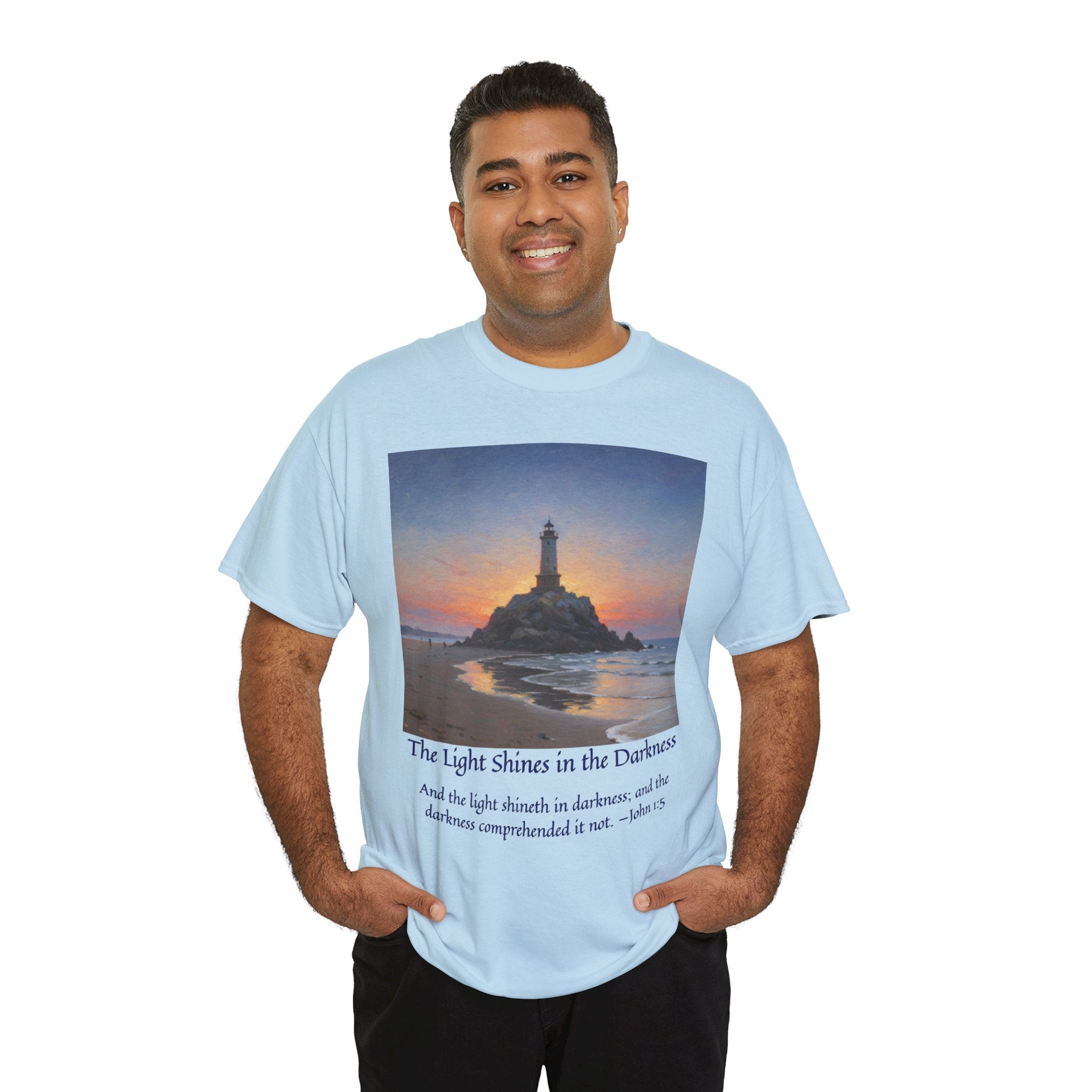 Light in Darkness Unisex Cotton Tee-inspired by Monet, Inspirational Shirt, Bible Verse Tee, Faith-Based Apparel, Perfect Gift for All Occasions