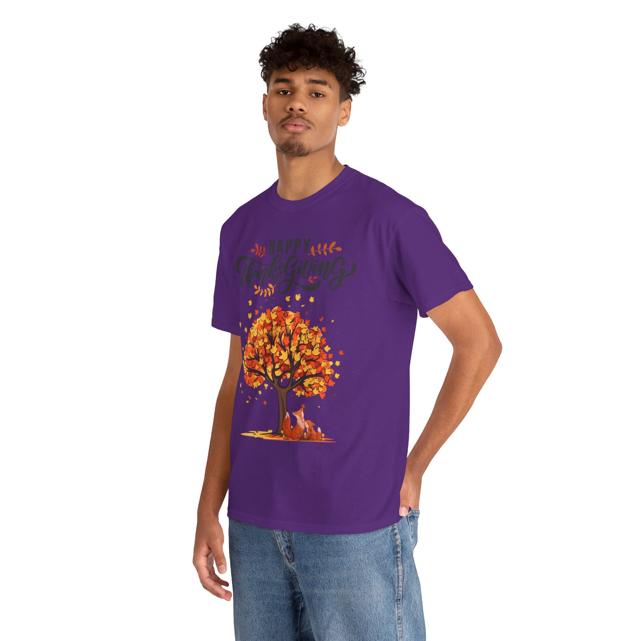 Thanksgiving Tree Tee, Fall T-Shirt, Autumn Apparel, Cozy Gift for Family, Cute Holiday Top