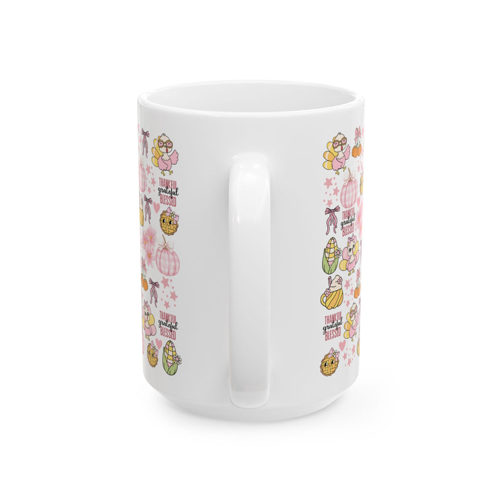 Thankful,Grateful and Blessed Ceramic Mug - Perfect for Fall Celebrations