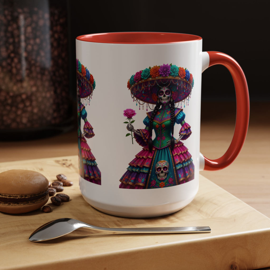 La Catrina Elegante – Día de los Muertos Inspired Artwork, Caffeine Lover Gift, Halloween Decor, Artful Drinkware