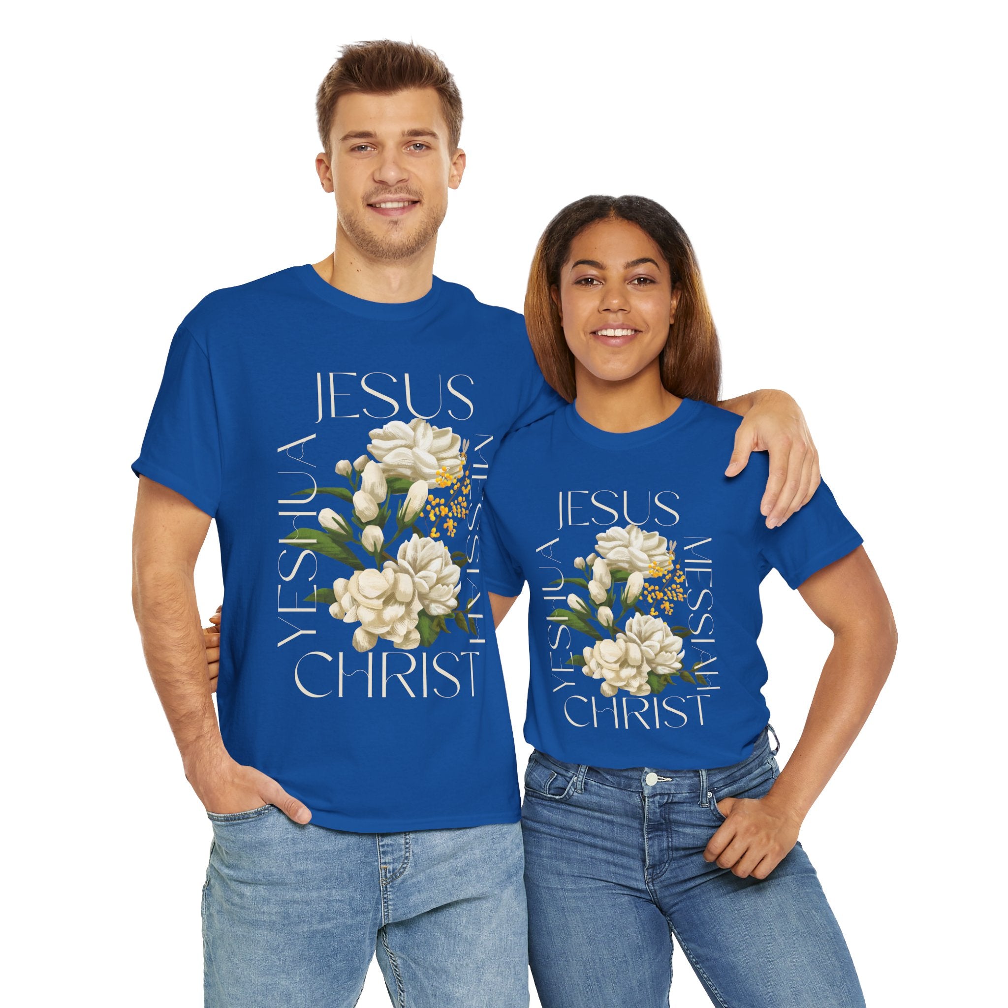 Floral Jesus Christ Tee, Spiritual T-Shirt, Inspirational Unisex Cotton Shirt, Gift for Believers, Christian Apparel