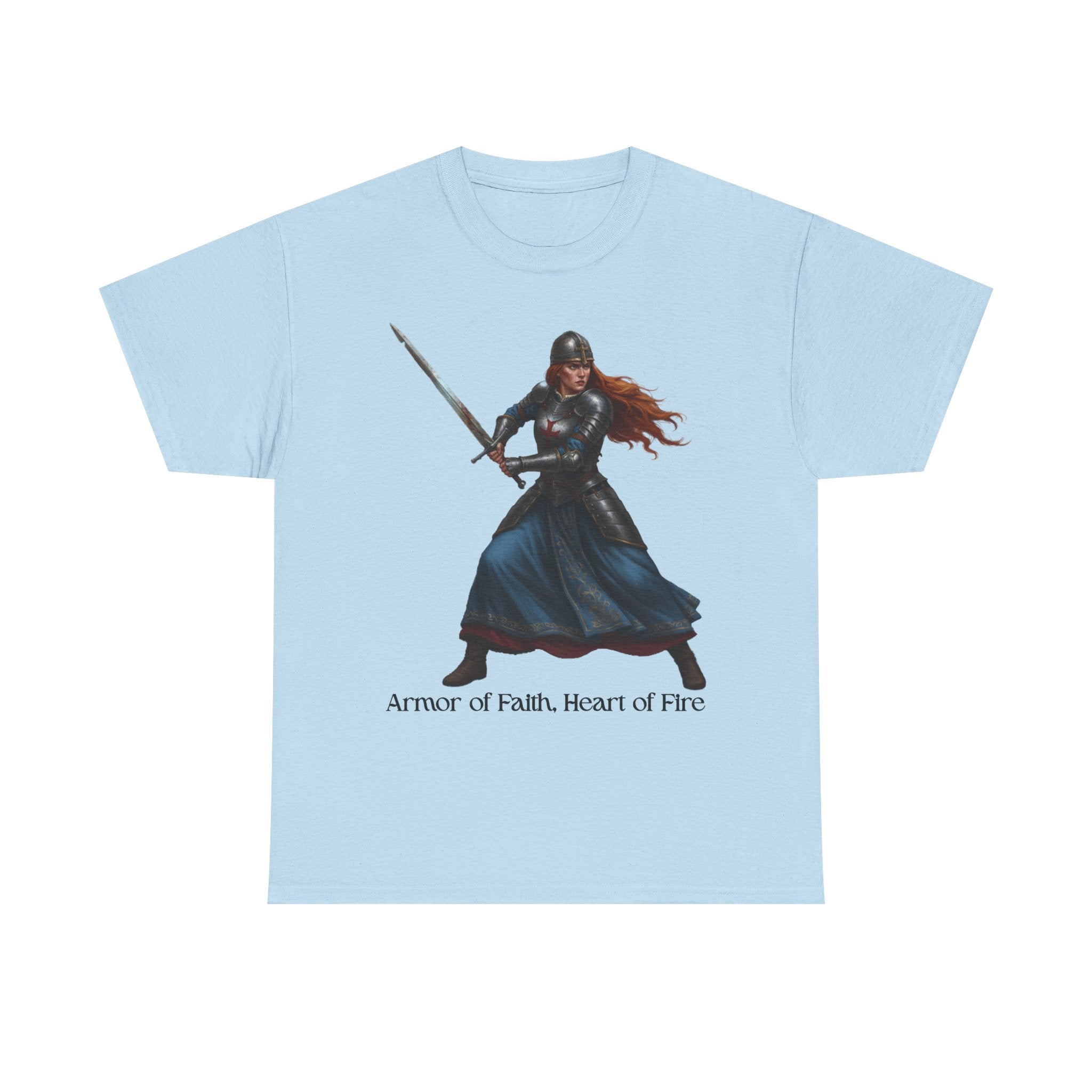 Warrior Spirit Unisex Heavy Cotton Tee, Inspirational Shirt, Fantasy Gift, Empowerment Merchandise, Soft Cotton Tee, Everyday Wear