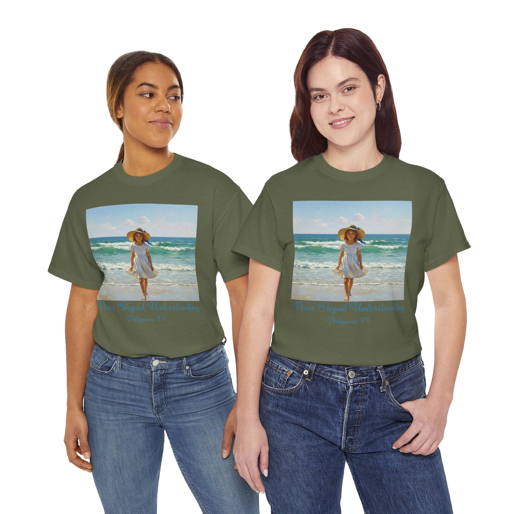 Serene Beach Vibes Tee for Summer Days, Top for Women, Casual Wear, Gifts for Beach Lovers, Vacay Essentials