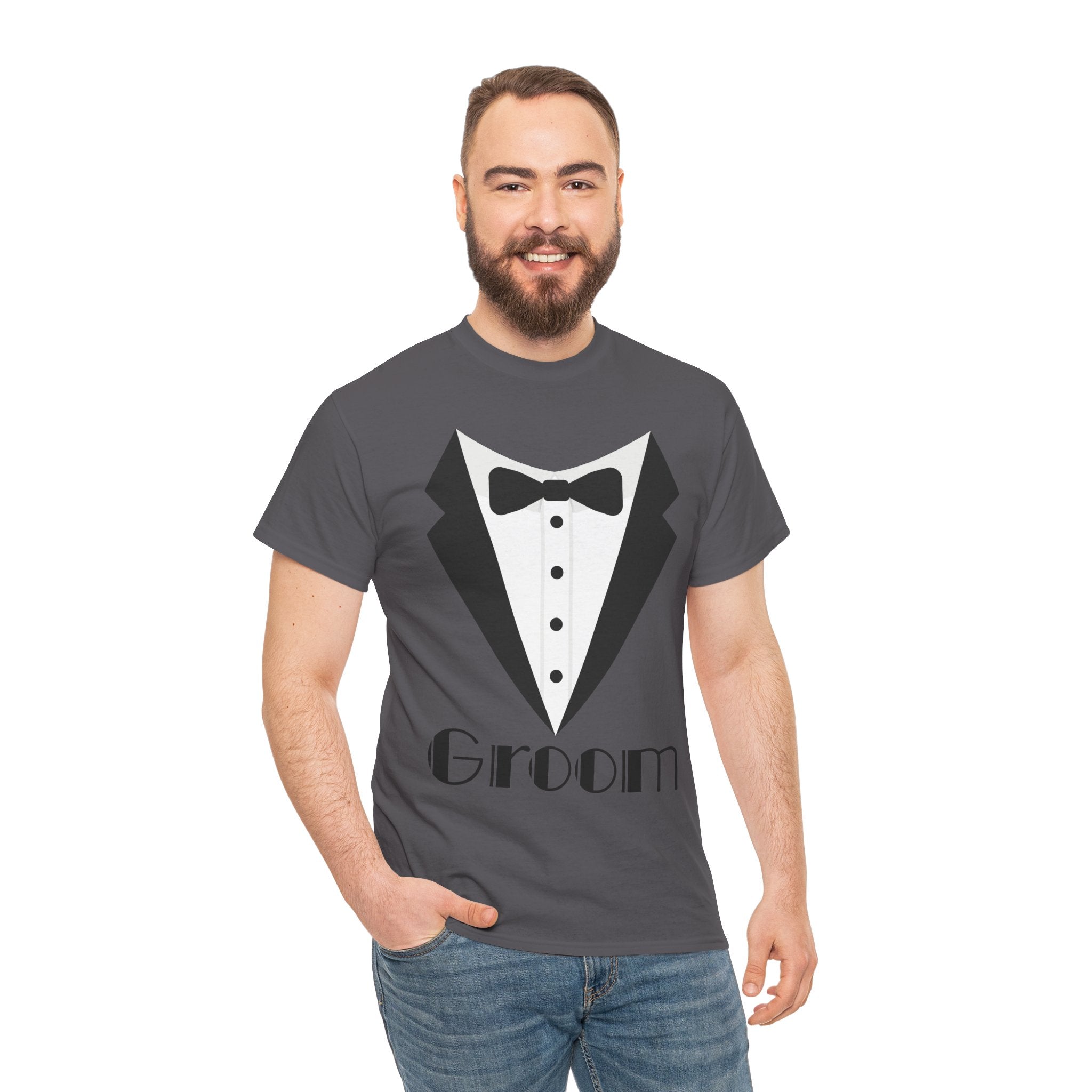 Groom T-Shirt, Unisex Heavy Cotton Tee for Weddings, Bachelor Parties, Groomsmen Gifts, Casual Wear, Bridal Showers