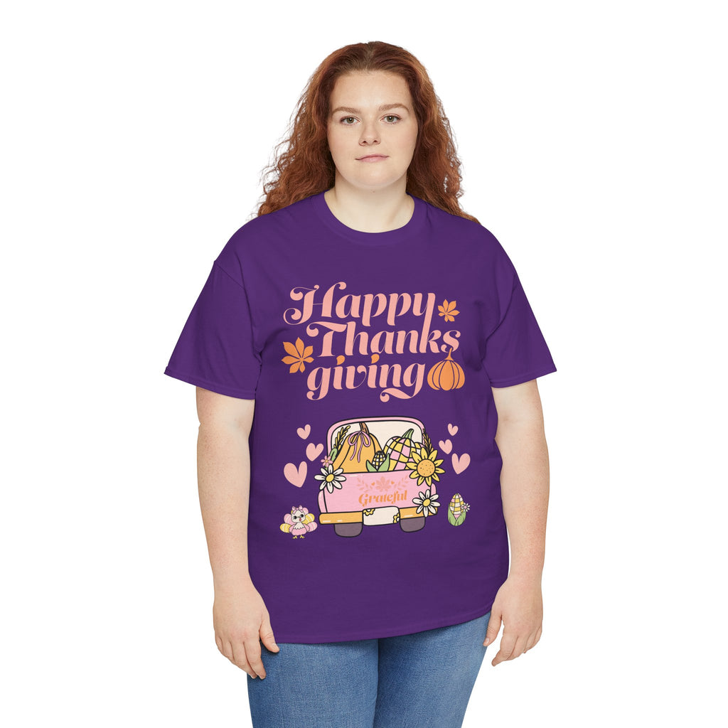 Happy Thanksgiving Unisex Tee | Cozy Autumn Shirt for Family Gatherings, Thanksgiving Celebration, Fall Fashion, Cute Gift Idea