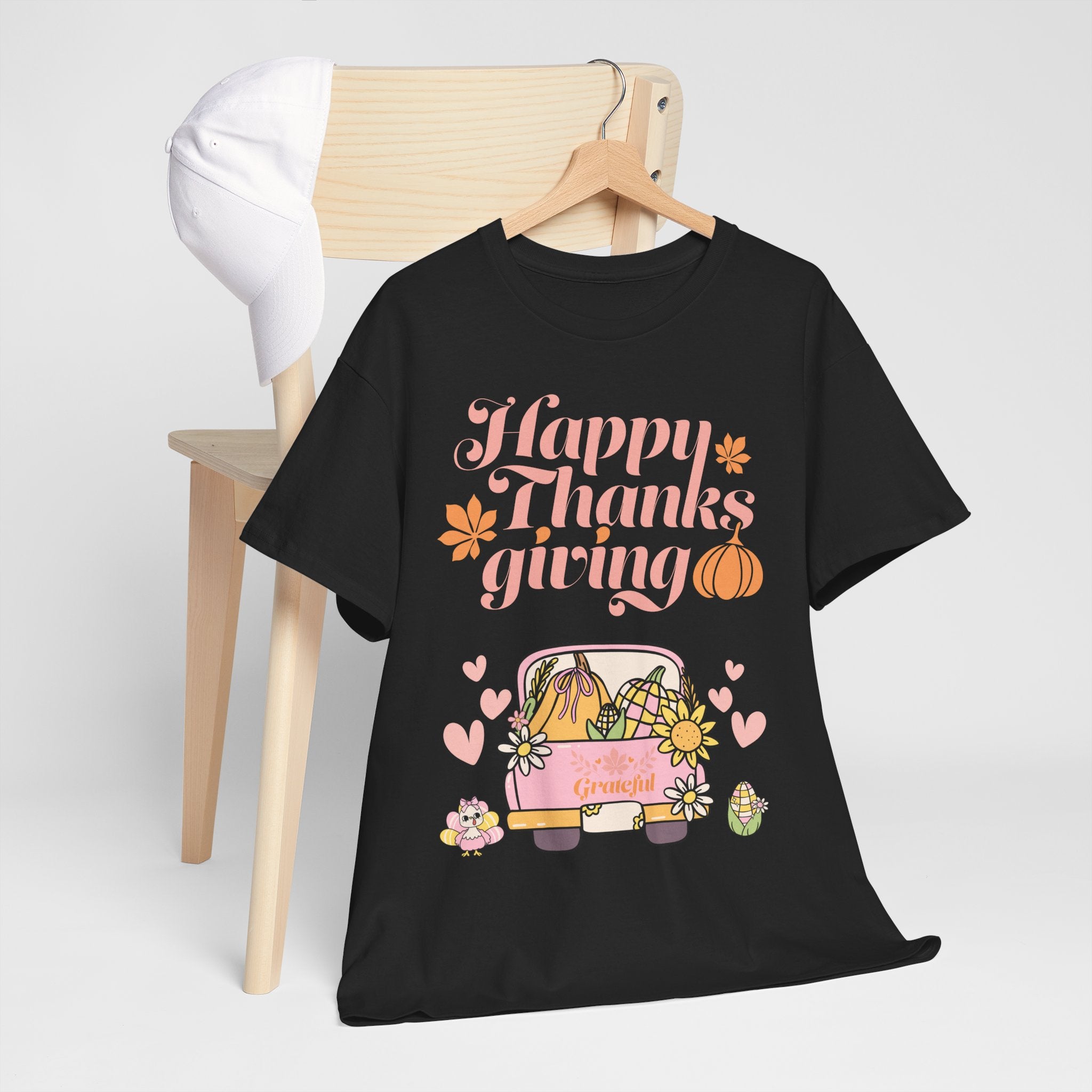 Happy Thanksgiving Unisex Tee | Cozy Autumn Shirt for Family Gatherings, Thanksgiving Celebration, Fall Fashion, Cute Gift Idea