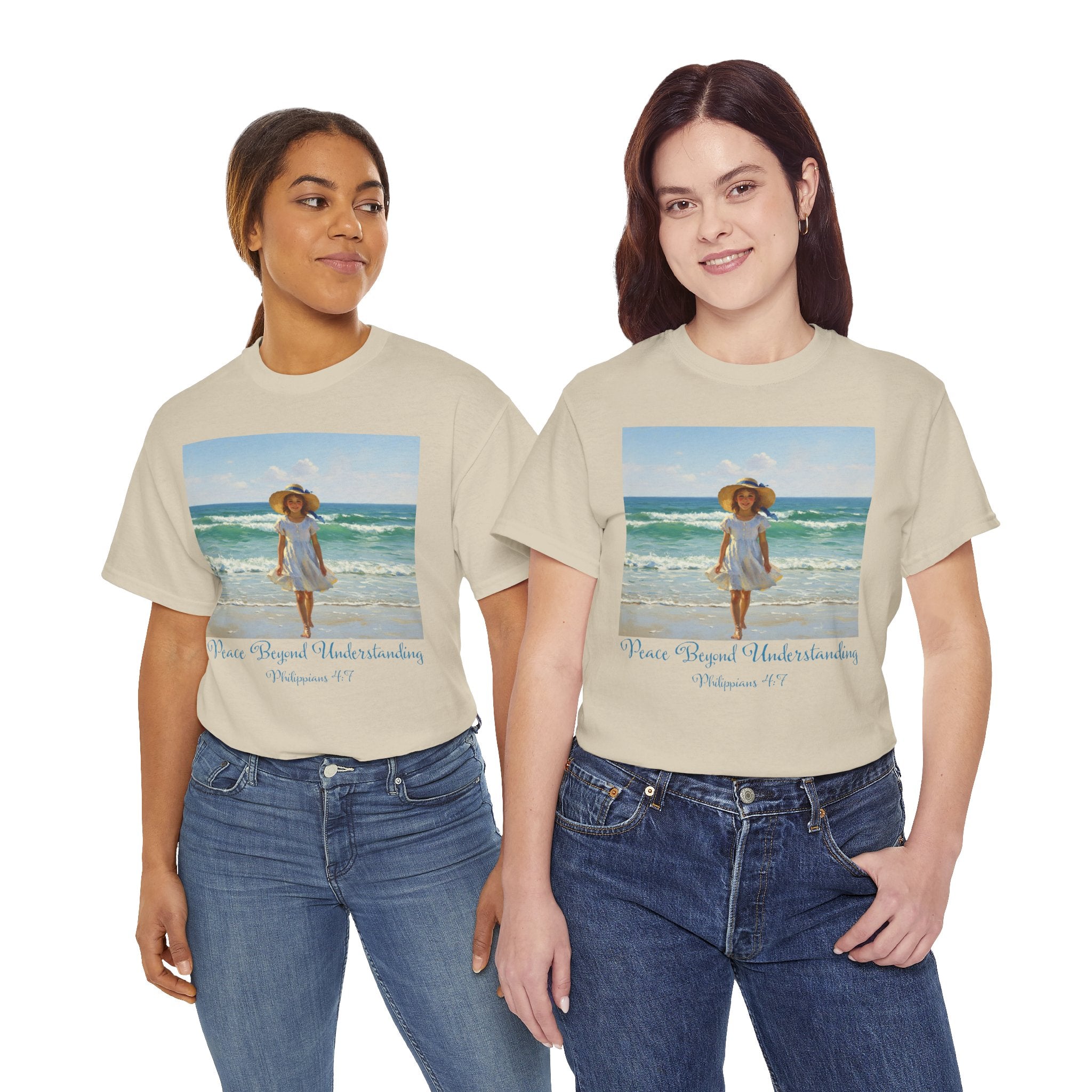 Serene Beach Vibes Tee for Summer Days, Top for Women, Casual Wear, Gifts for Beach Lovers, Vacay Essentials
