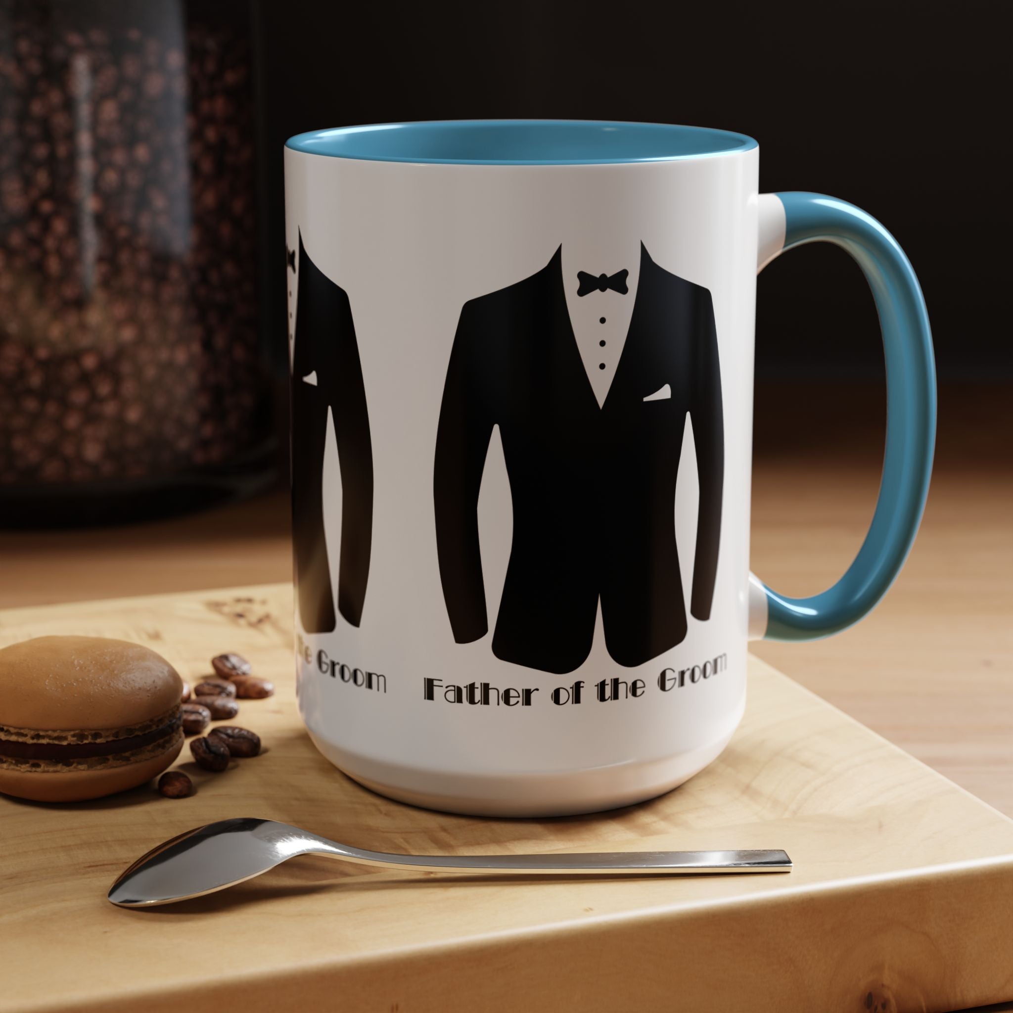 Father of the Groom Accent Coffee Mug 11/15 oz- Perfect Groomsmen Gift, Wedding Keepsake, Stylish Drinkware, Unique Wedding Favor