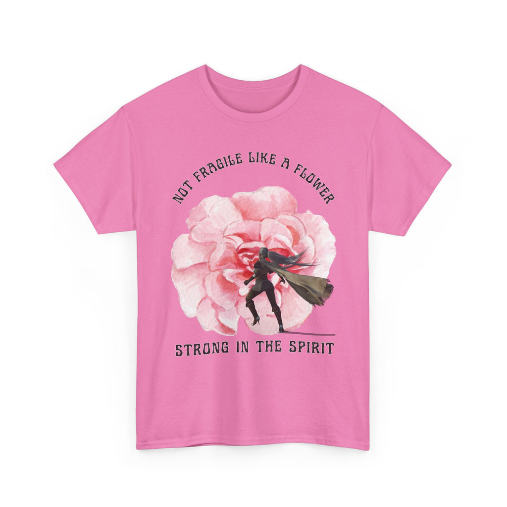 Unisex Heavy Cotton Tee with Empowering Floral Design, Inspirational T-Shirt, Gift for Her, Self-Care Shirt, Women's Day Apparel