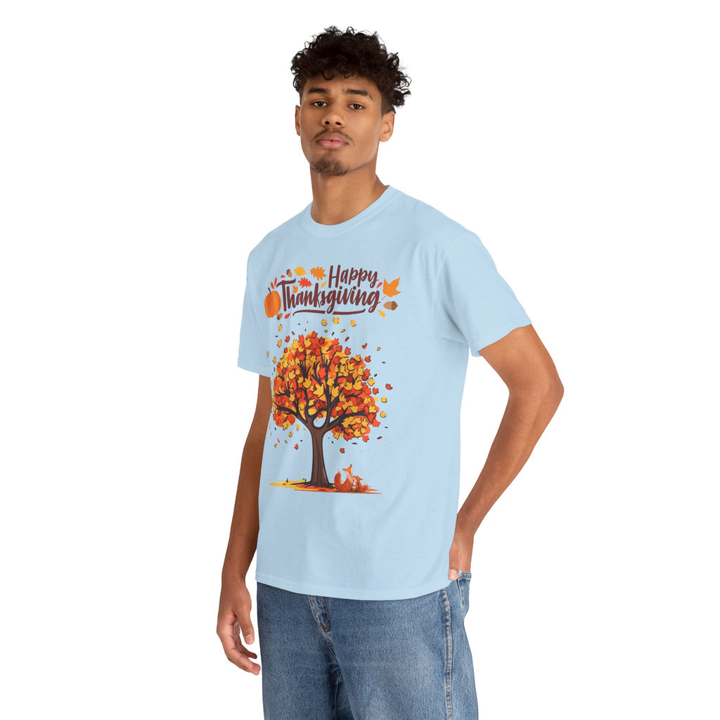Thanksgiving Tree Tee, Autumn Shirt, Fall Apparel, Family Gathering Top, Seasonal Wear, Thanksgiving Gift