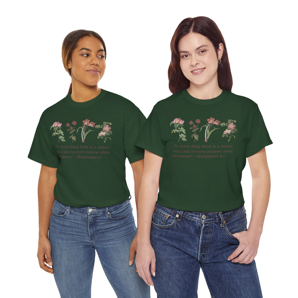 Christian -Biblical Inspirational Floral Quote Tee, Nature Lover Gift, Eco-Friendly Fashion, Casual Everyday Wear