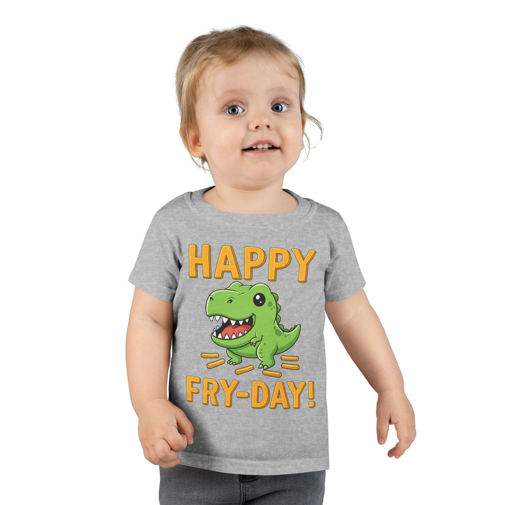 Dino Fry-Day Toddler T-Shirt, Fun Kids Tee, Dinosaur Shirt for Toddlers, Cute Children's Clothing, Toddler Gift Idea