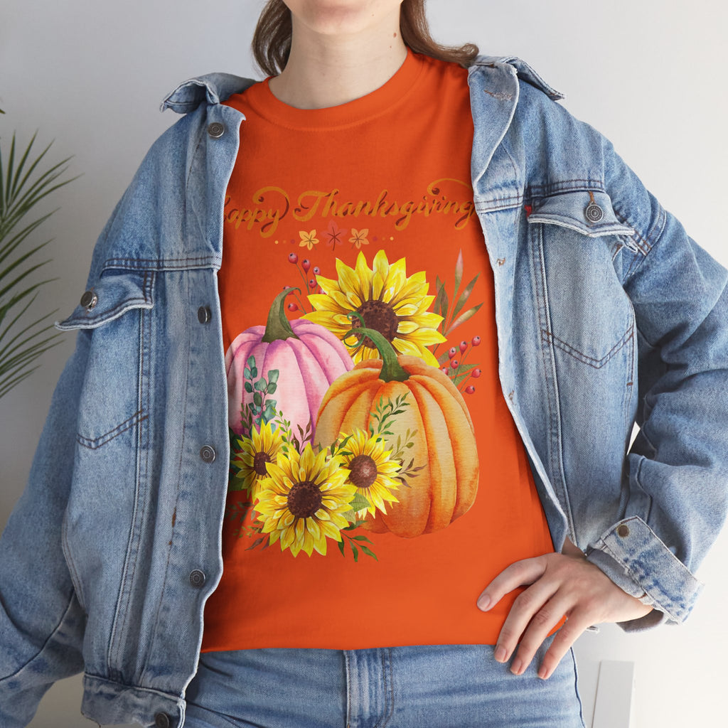 Thanksgiving T-shirts, Pumpkin Tee, Autumn Shirt, Unisex Fall Apparel, Holiday Gift, Cozy Outfit, Harvest Festival Clothing