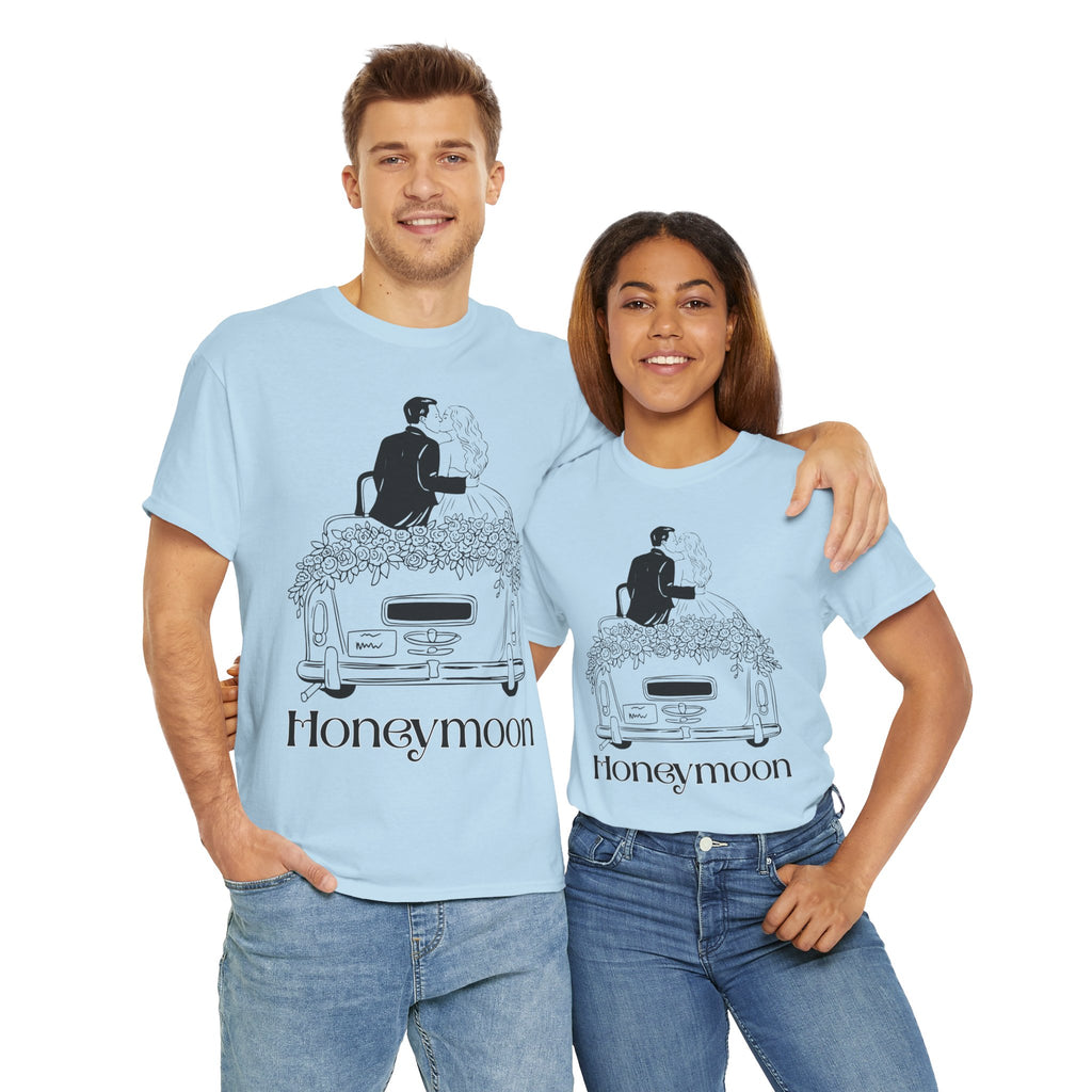 Honeymoon Wedding  T-Shirt, Romantic Couple Shirt, Newlywed Gift, Wedding Celebration Apparel, Typography Tee, Unisex Cotton Top
