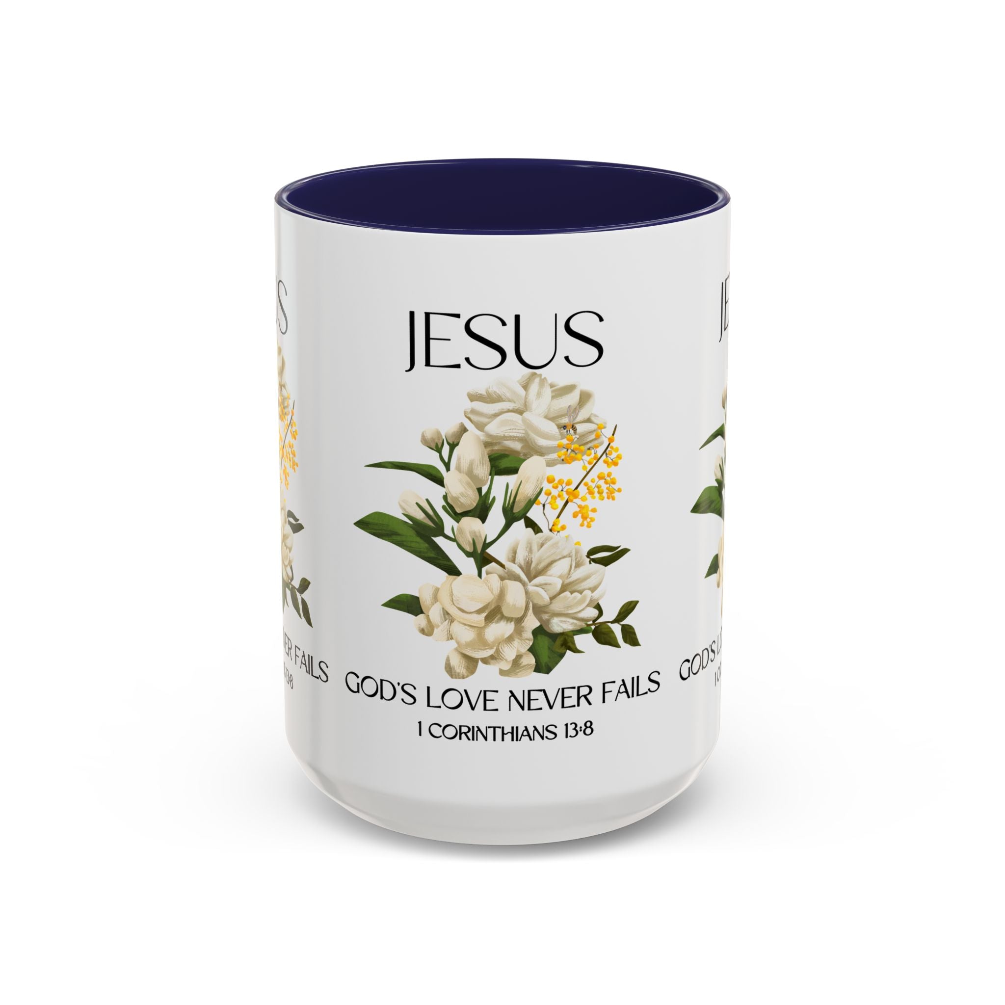 Inspirational Floral Coffee Mug 11/15 oz  - God's Love Design, Christian Gift, Home Decor, Mug for Faith, Coffee Lovers