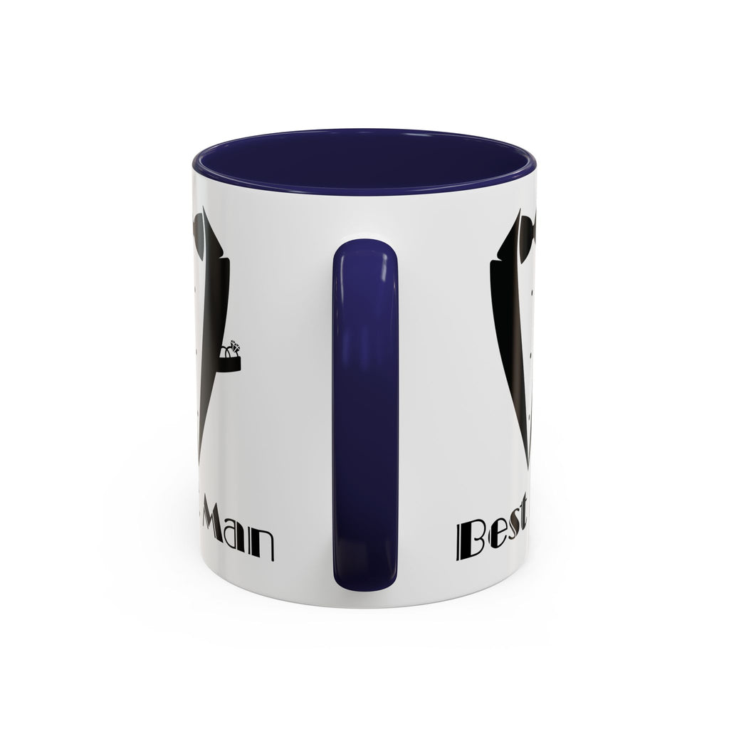 Best Man Accent Coffee Mug 11/15 oz, Groom’s Gift, Wedding Party Favor, Unique Best Man Gift, Black and White Coffee Cup