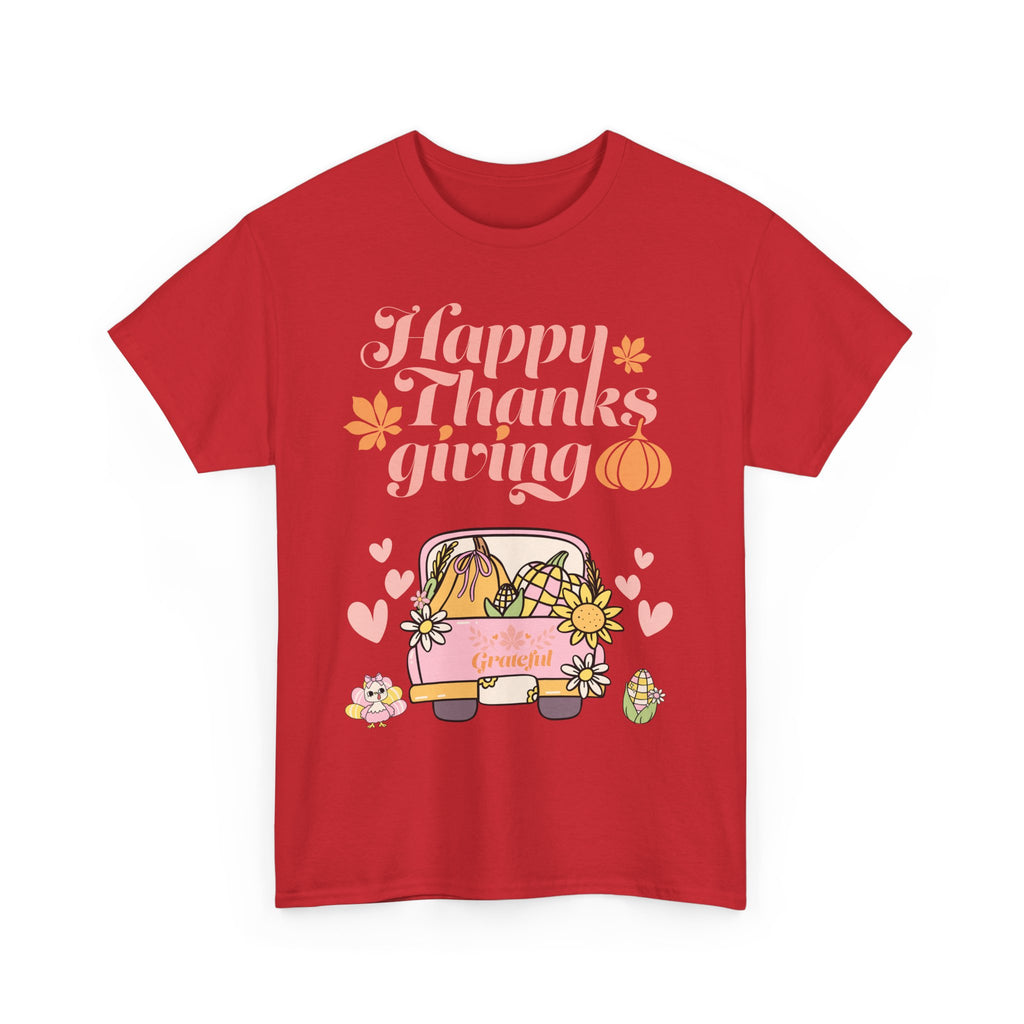 Happy Thanksgiving Unisex Tee | Cozy Autumn Shirt for Family Gatherings, Thanksgiving Celebration, Fall Fashion, Cute Gift Idea