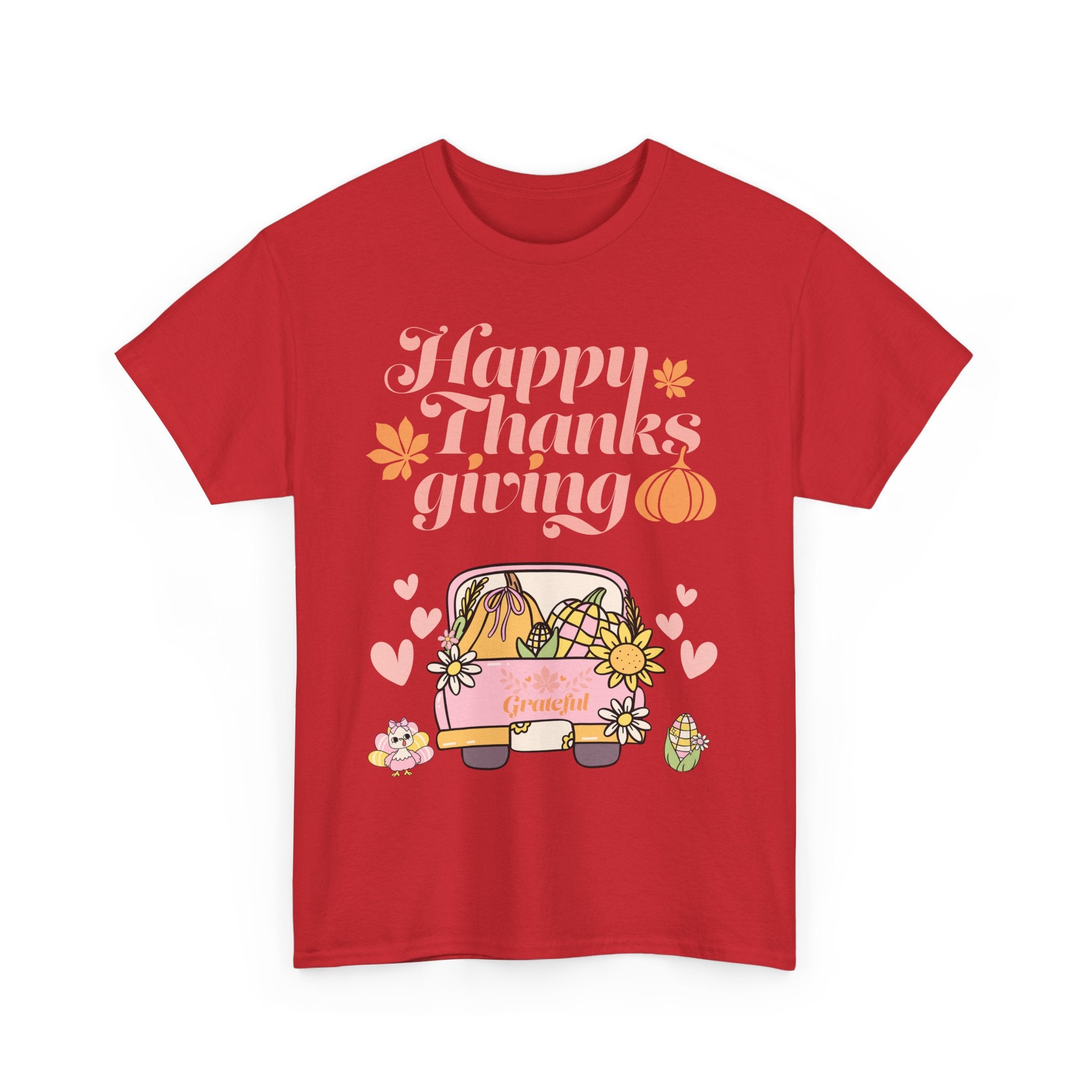 Happy Thanksgiving Unisex Tee | Cozy Autumn Shirt for Family Gatherings, Thanksgiving Celebration, Fall Fashion, Cute Gift Idea
