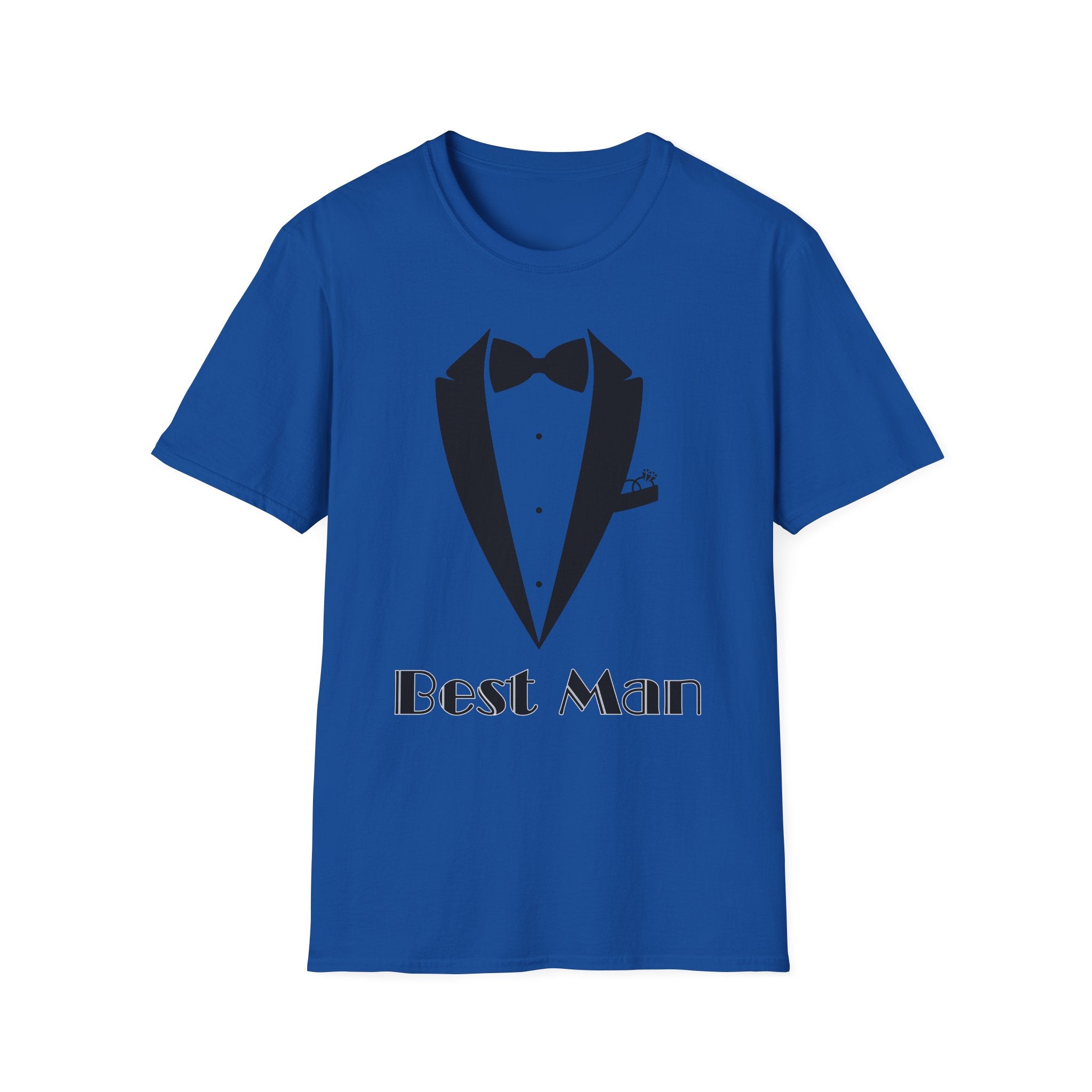 Best Man T-Shirt, Stylish Groom Attire, Wedding Gift for Him, Casual Event Shirt, Unisex Tuxedo Tee, Matching Groomsmen Apparel