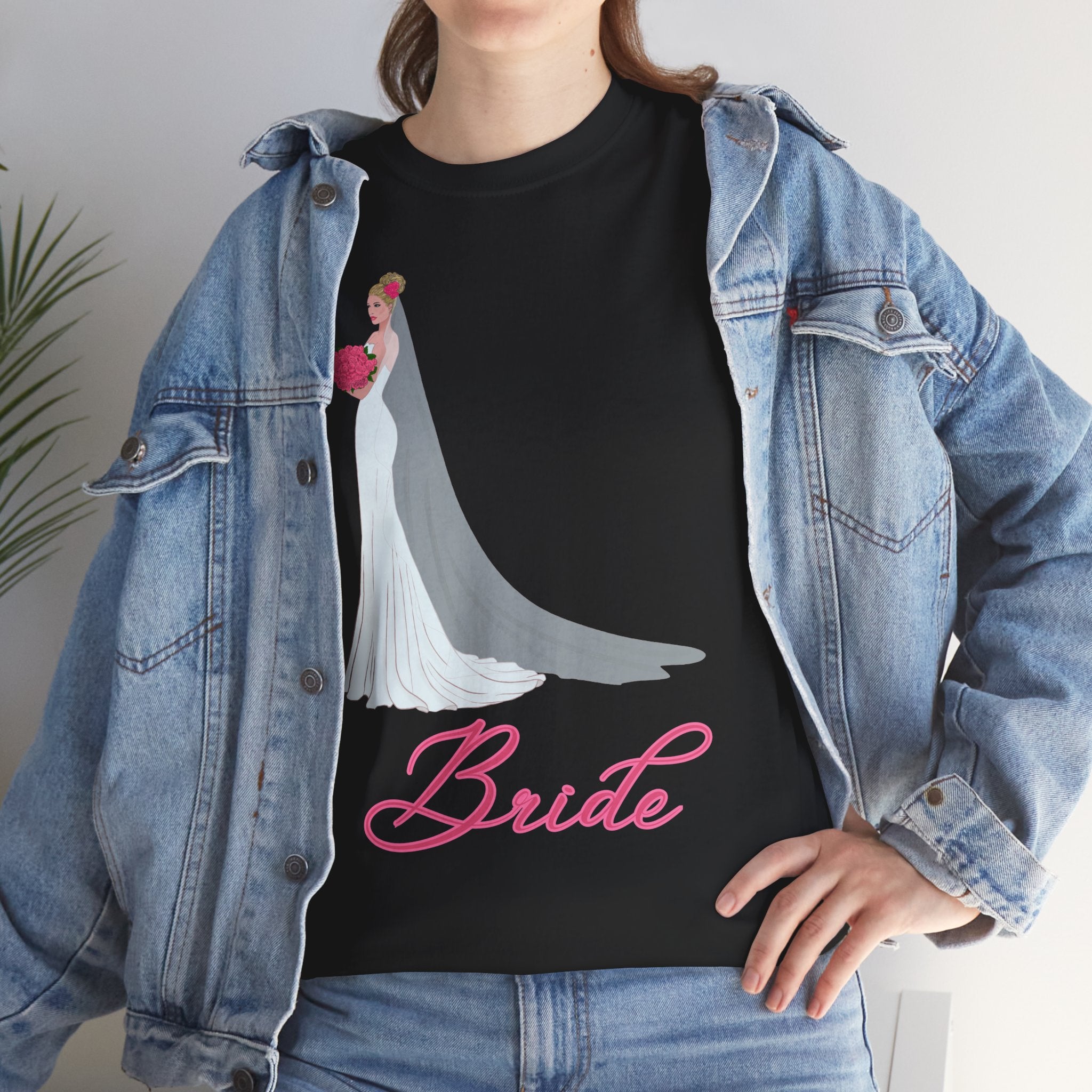 Bride Unisex Heavy Cotton Tee, Wedding Gift, Bridal Party Shirt, Engagement Party Top, Bride T-Shirt, Bridal Shower Attire