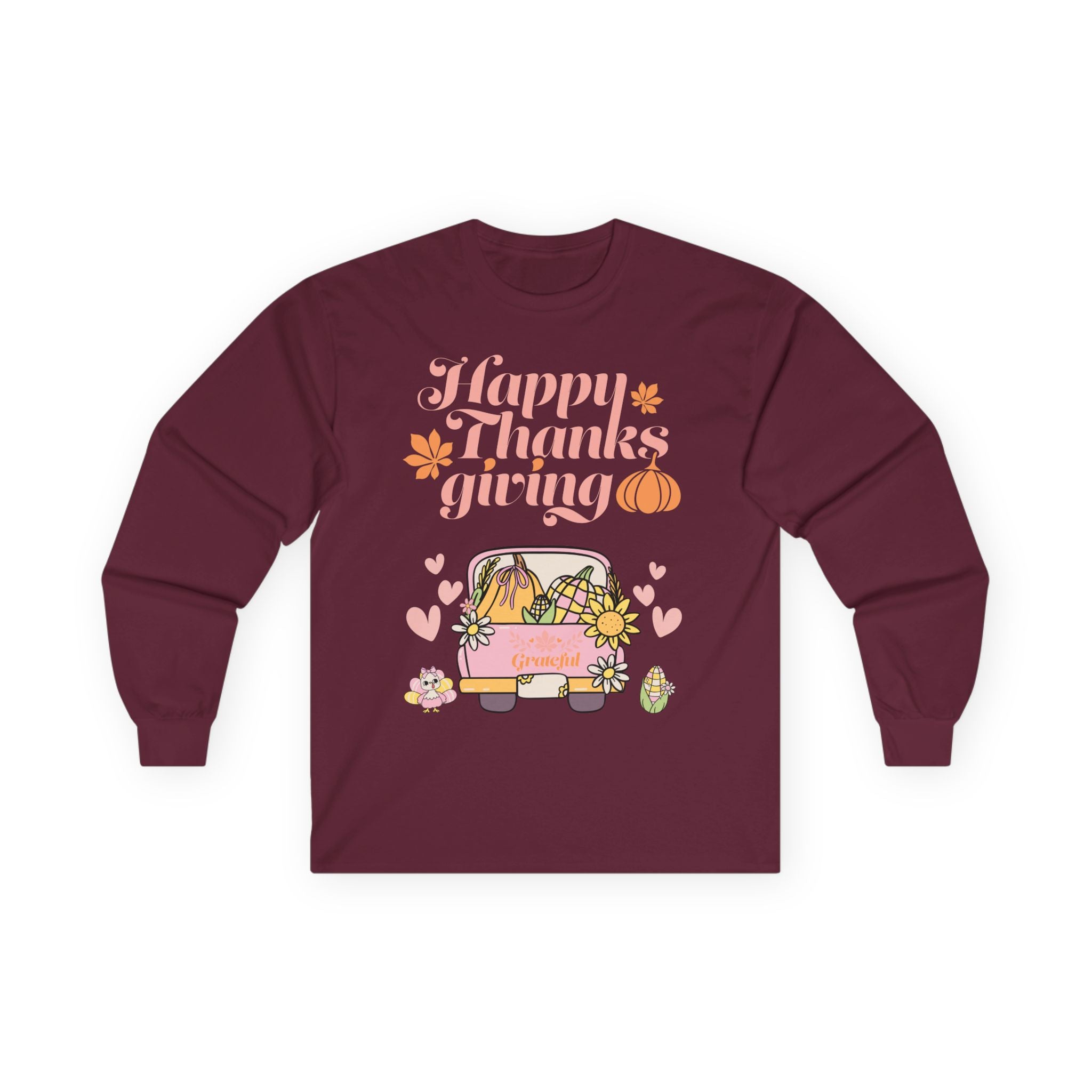 Thanksgiving Long Sleeve Tee, Cozy Fall Shirt, Autumn Apparel, Holiday Gift, Harvest Celebration Clothing, Cute Graphic Tee (Different design upon request)