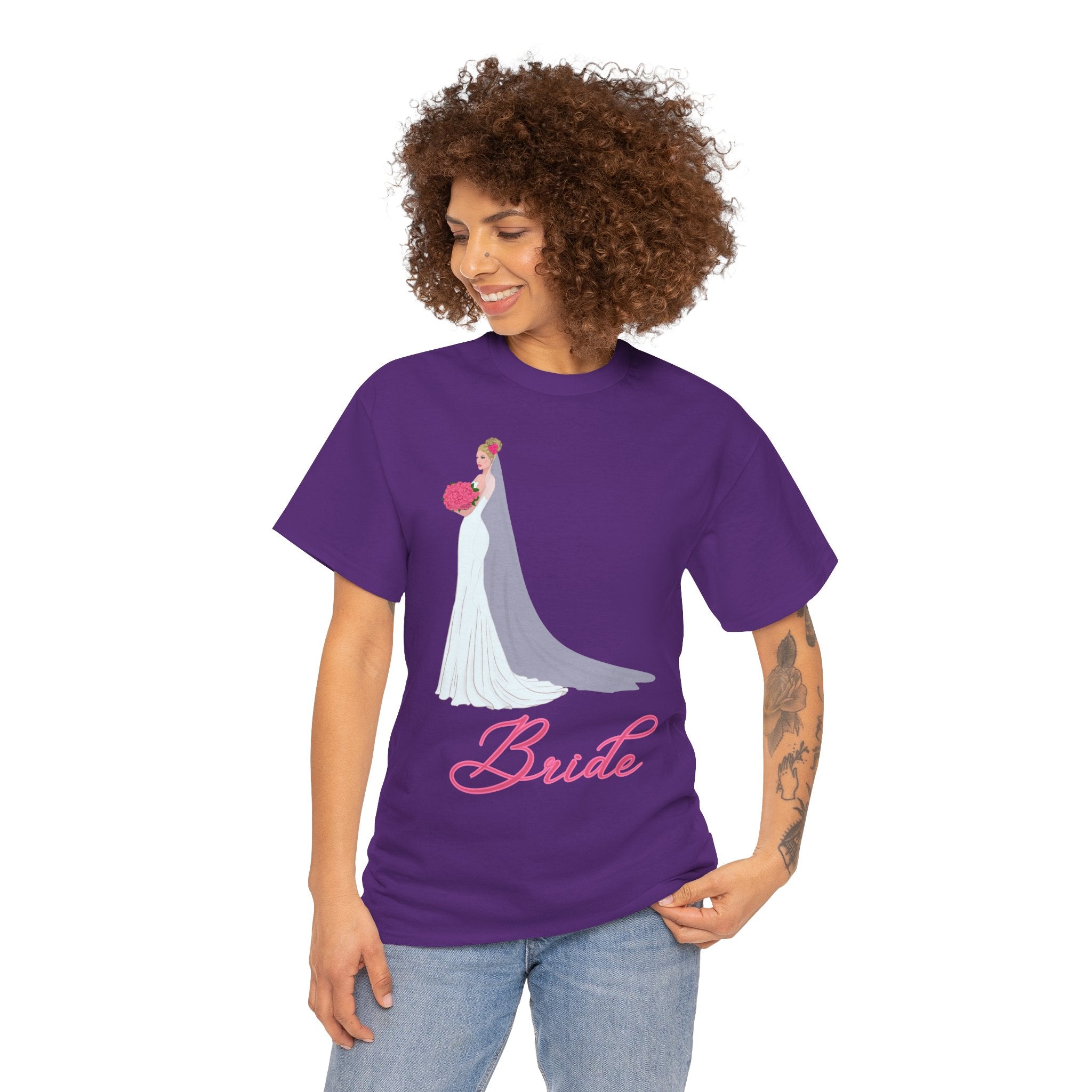 Bride Unisex Heavy Cotton Tee, Wedding Gift, Bridal Party Shirt, Engagement Party Top, Bride T-Shirt, Bridal Shower Attire