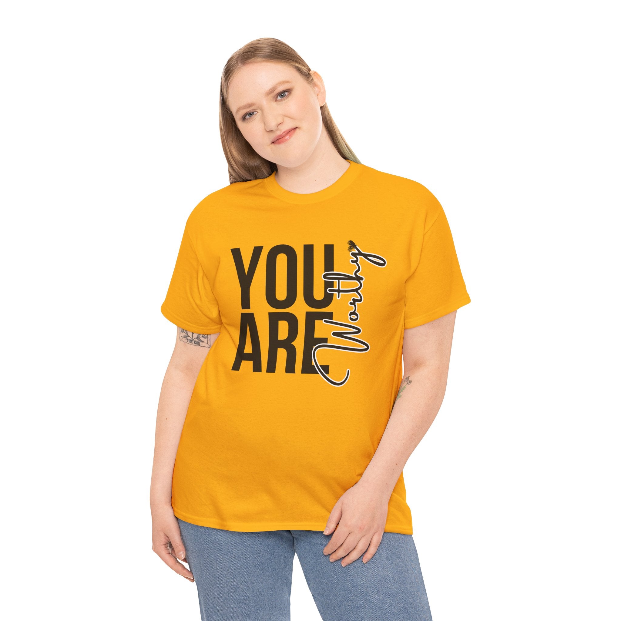 You Are Worthy Unisex Heavy Cotton Tee, Motivational Quote Shirt, Gift for Friends, Self-Love Tee, Uplifting Apparel, Positive [...]