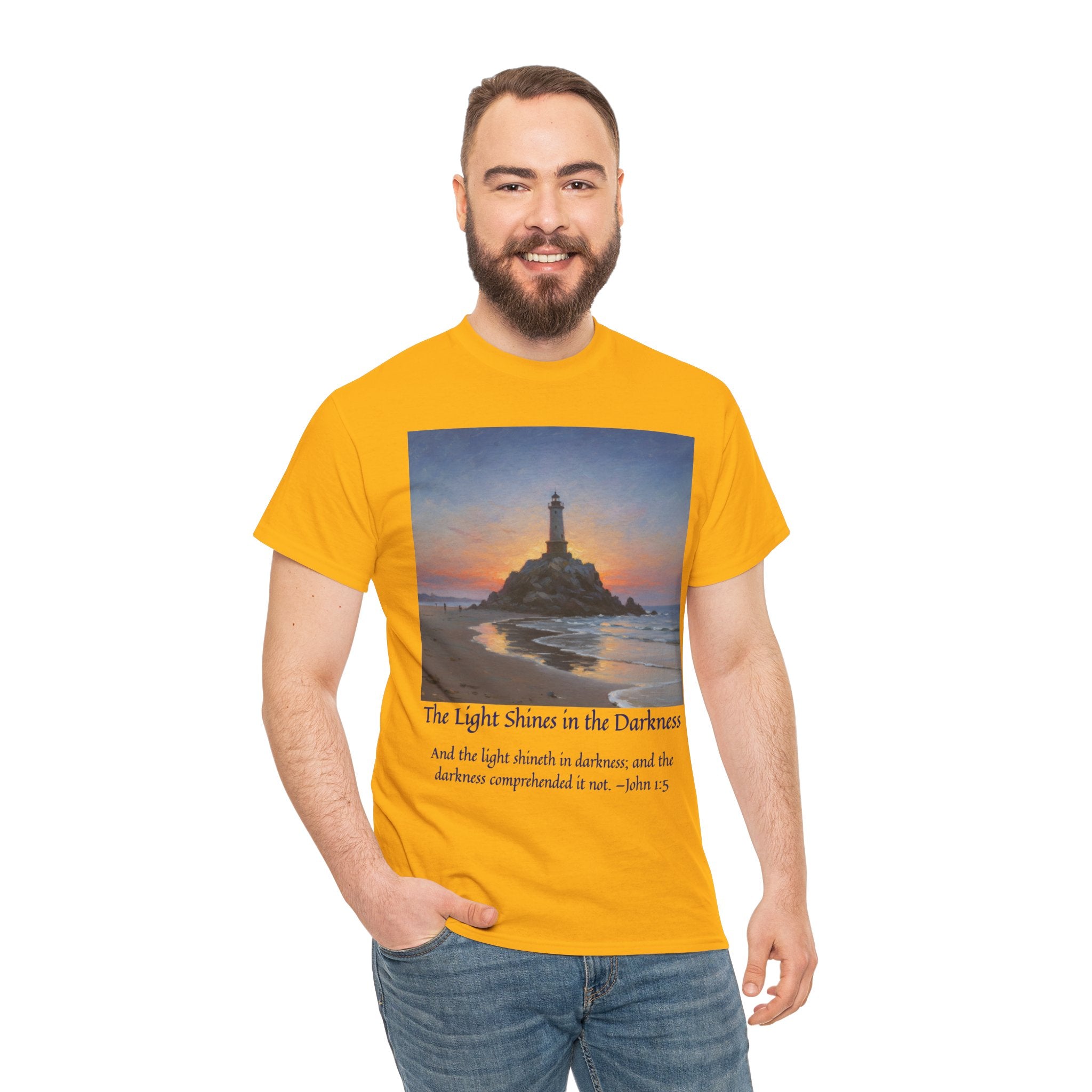 Light in Darkness Unisex Cotton Tee-inspired by Monet, Inspirational Shirt, Bible Verse Tee, Faith-Based Apparel, Perfect Gift for All Occasions