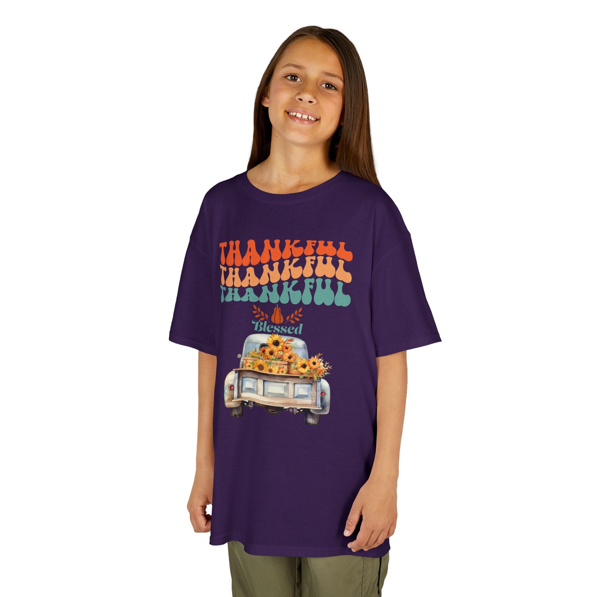 Thankful Kids Tee | Cute Autumn T-Shirt | Thanksgiving Gift | Kids Holiday Wear | Family Gathering Apparel
