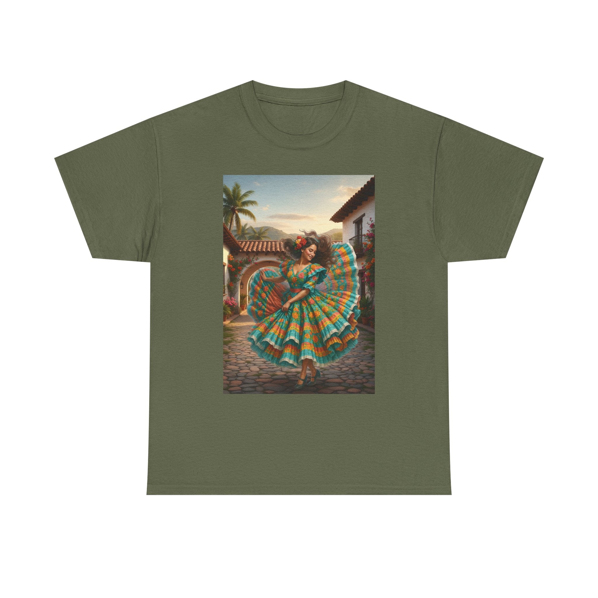 Folklórico Dancer Vibrant Graphic Tee - Perfect for Festivals, Casual Outings, Gifts, Dance Lovers, Unisex Fashion
