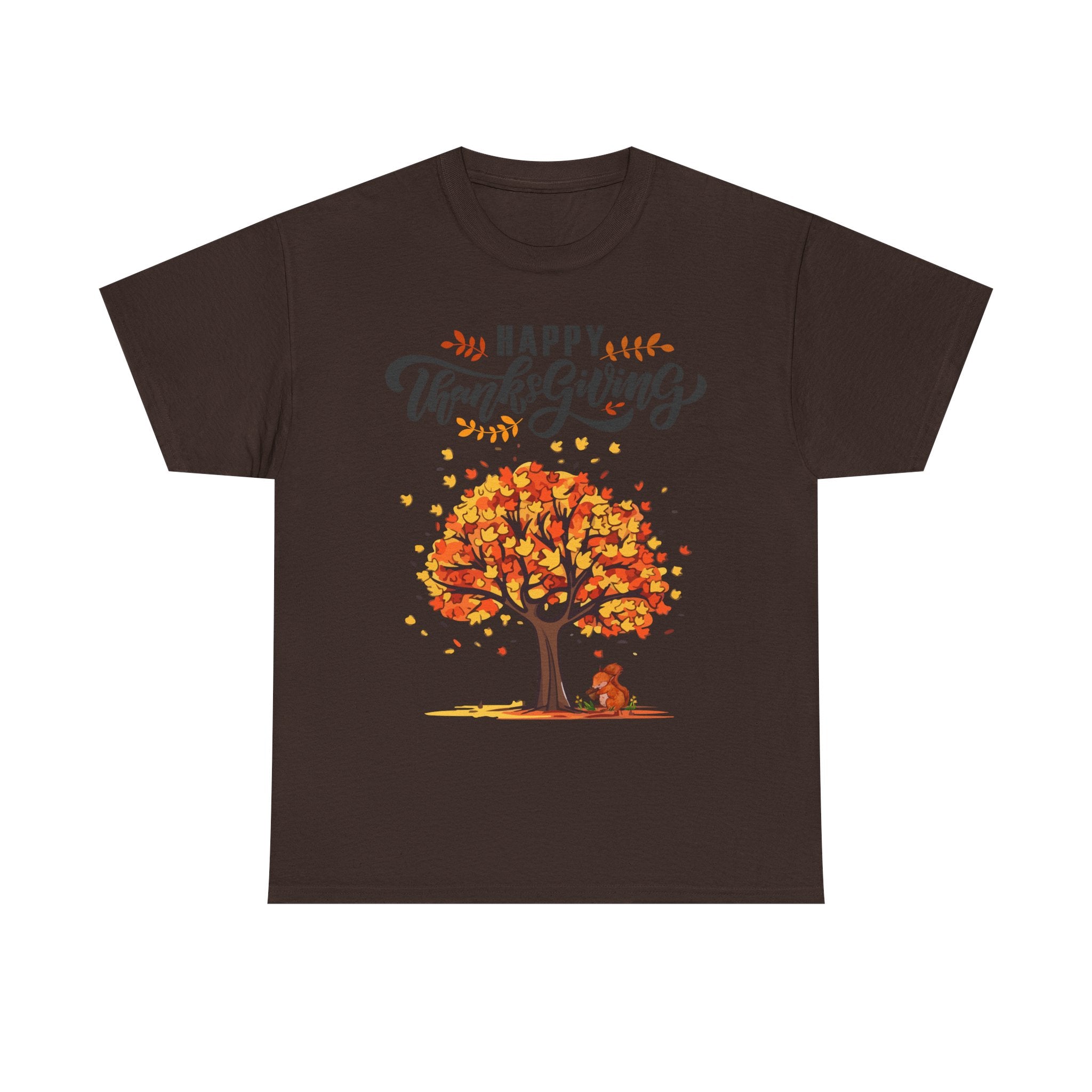 Happy Thanksgiving Tree Unisex Tee, Autumn Shirt, Holiday Apparel, Fall Fashion, Seasonal Gift