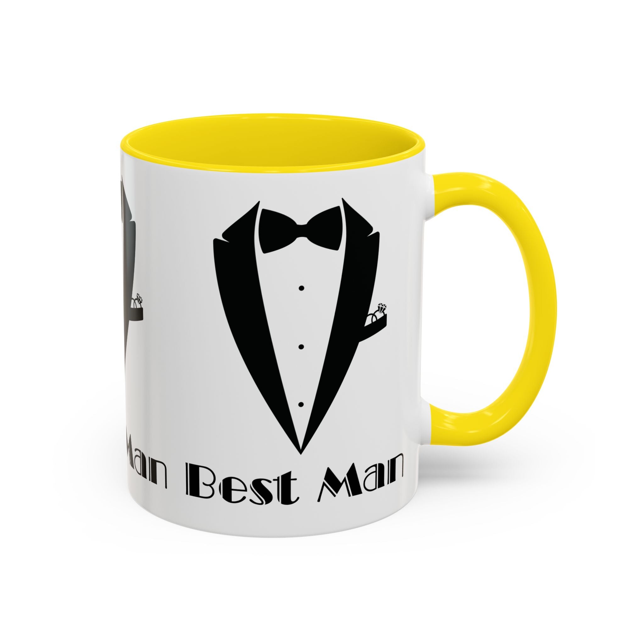Best Man Accent Coffee Mug 11/15 oz, Groom’s Gift, Wedding Party Favor, Unique Best Man Gift, Black and White Coffee Cup