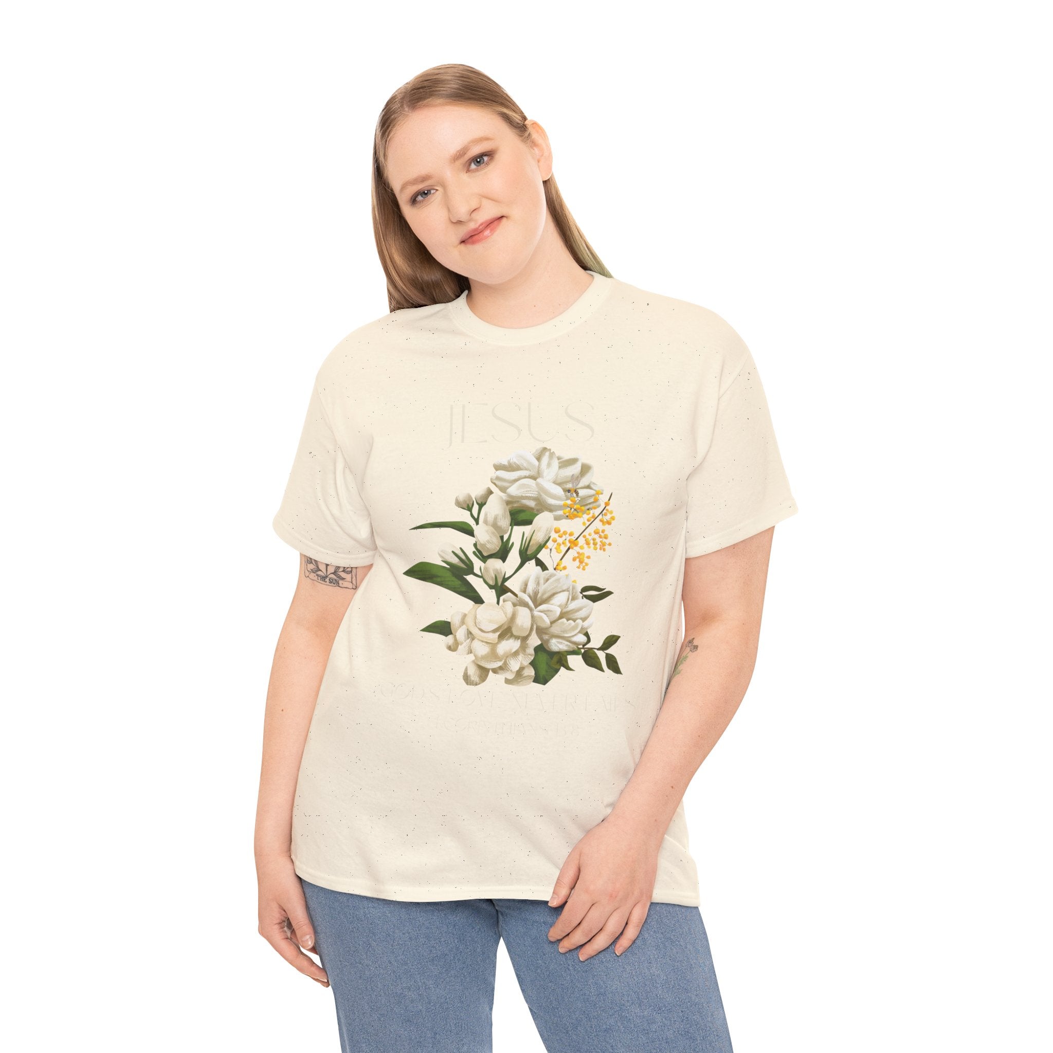 Jesus/Floral Faith T-Shirt // Vintage Jesus Graphic Tee, Inspirational Gift, Spring Fashion, Religious Apparel, Casualwear