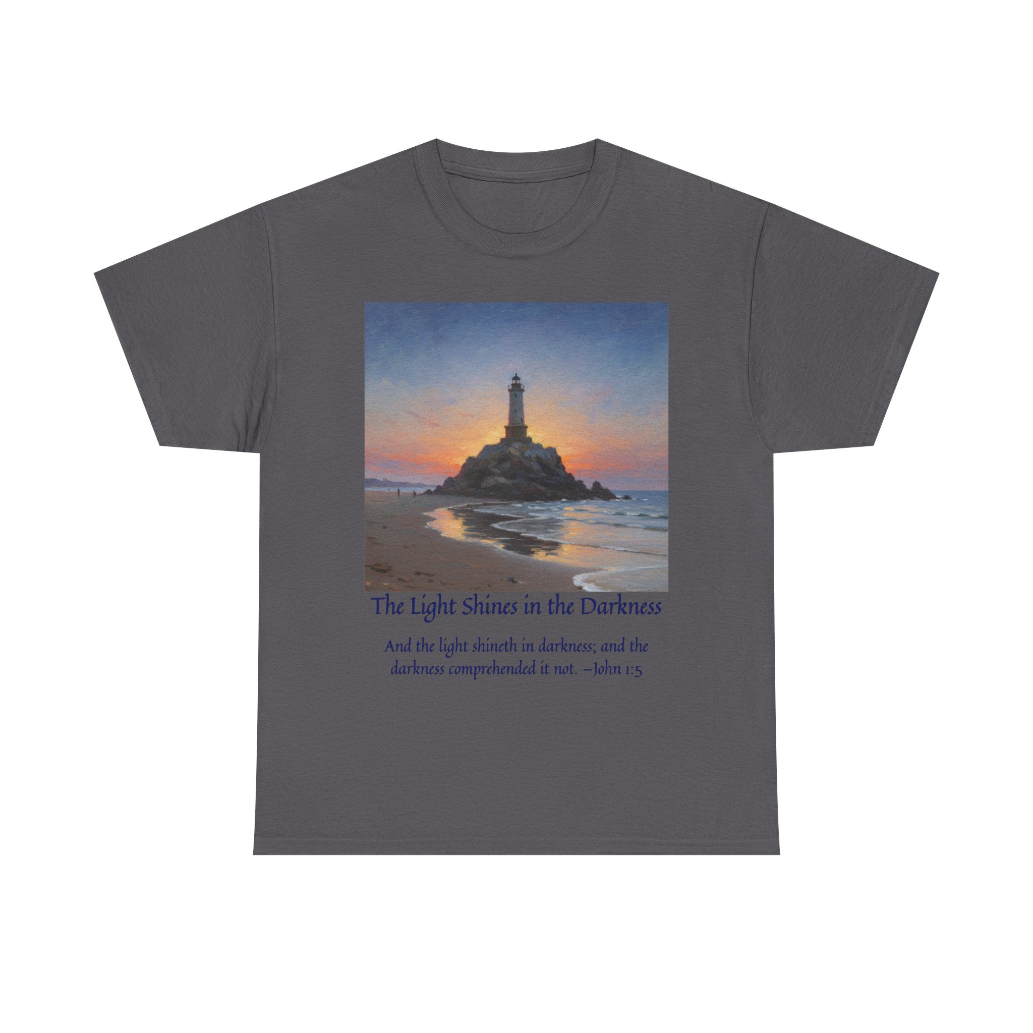 Light in Darkness Unisex Cotton Tee-inspired by Monet, Inspirational Shirt, Bible Verse Tee, Faith-Based Apparel, Perfect Gift for All Occasions