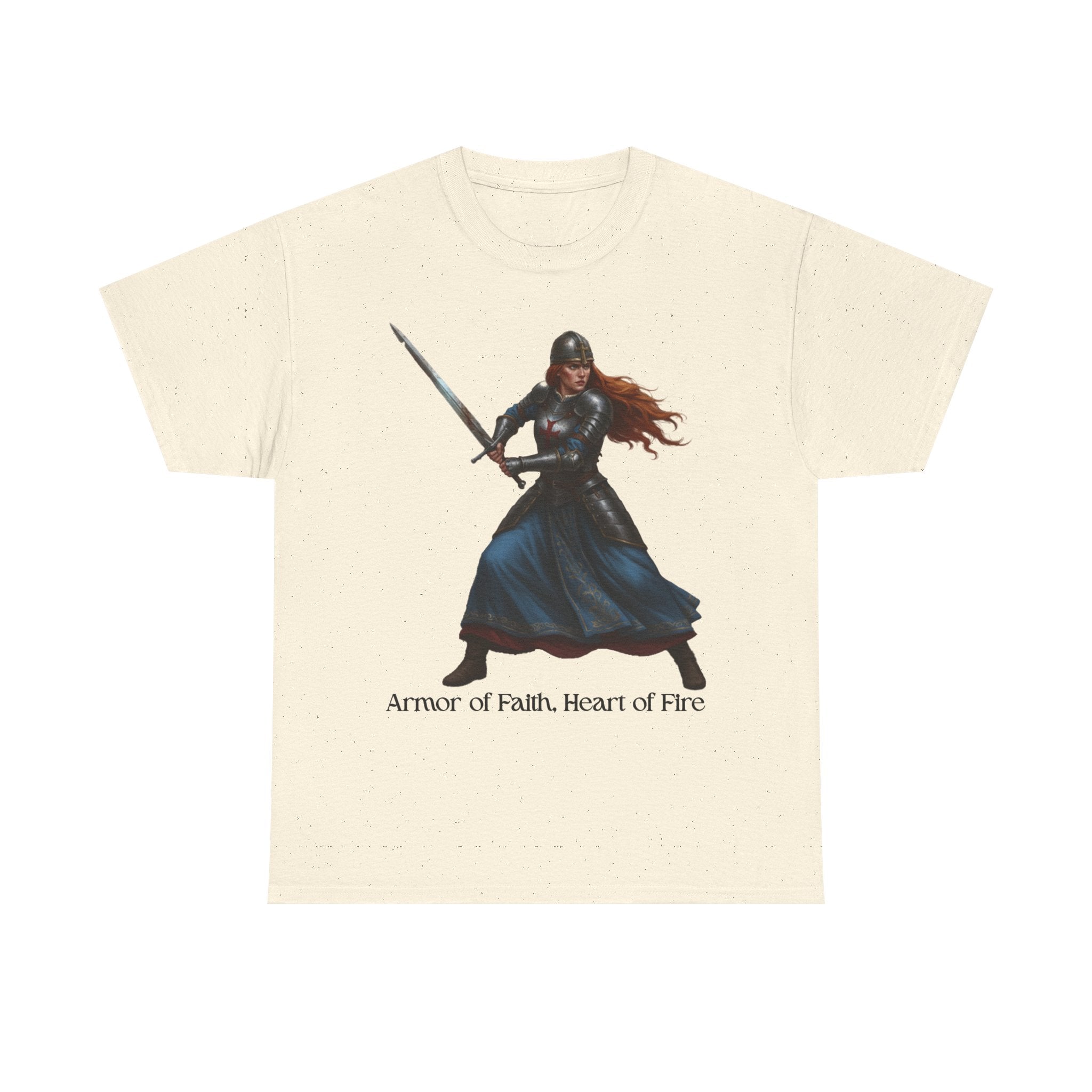 Warrior Spirit Unisex Heavy Cotton Tee, Inspirational Shirt, Fantasy Gift, Empowerment Merchandise, Soft Cotton Tee, Everyday Wear