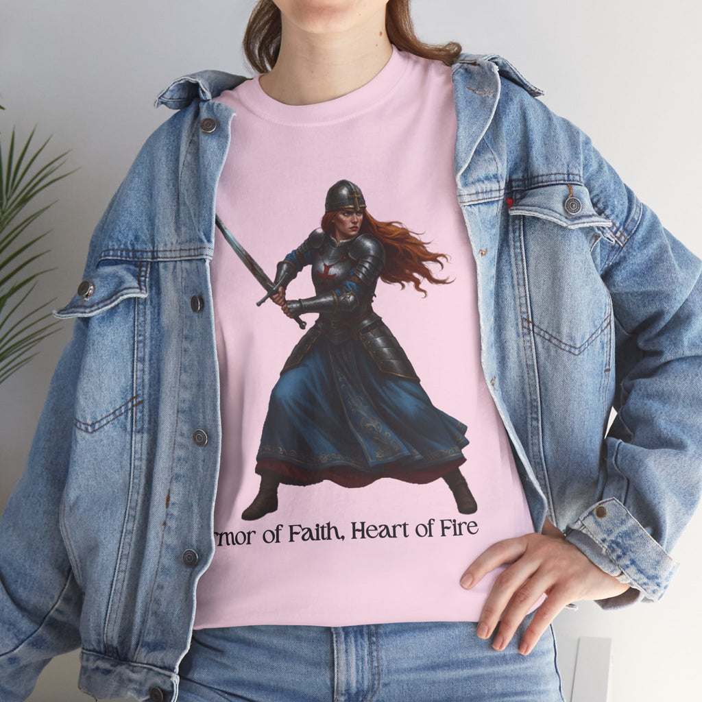 Warrior Spirit Unisex Heavy Cotton Tee, Inspirational Shirt, Fantasy Gift, Empowerment Merchandise, Soft Cotton Tee, Everyday Wear