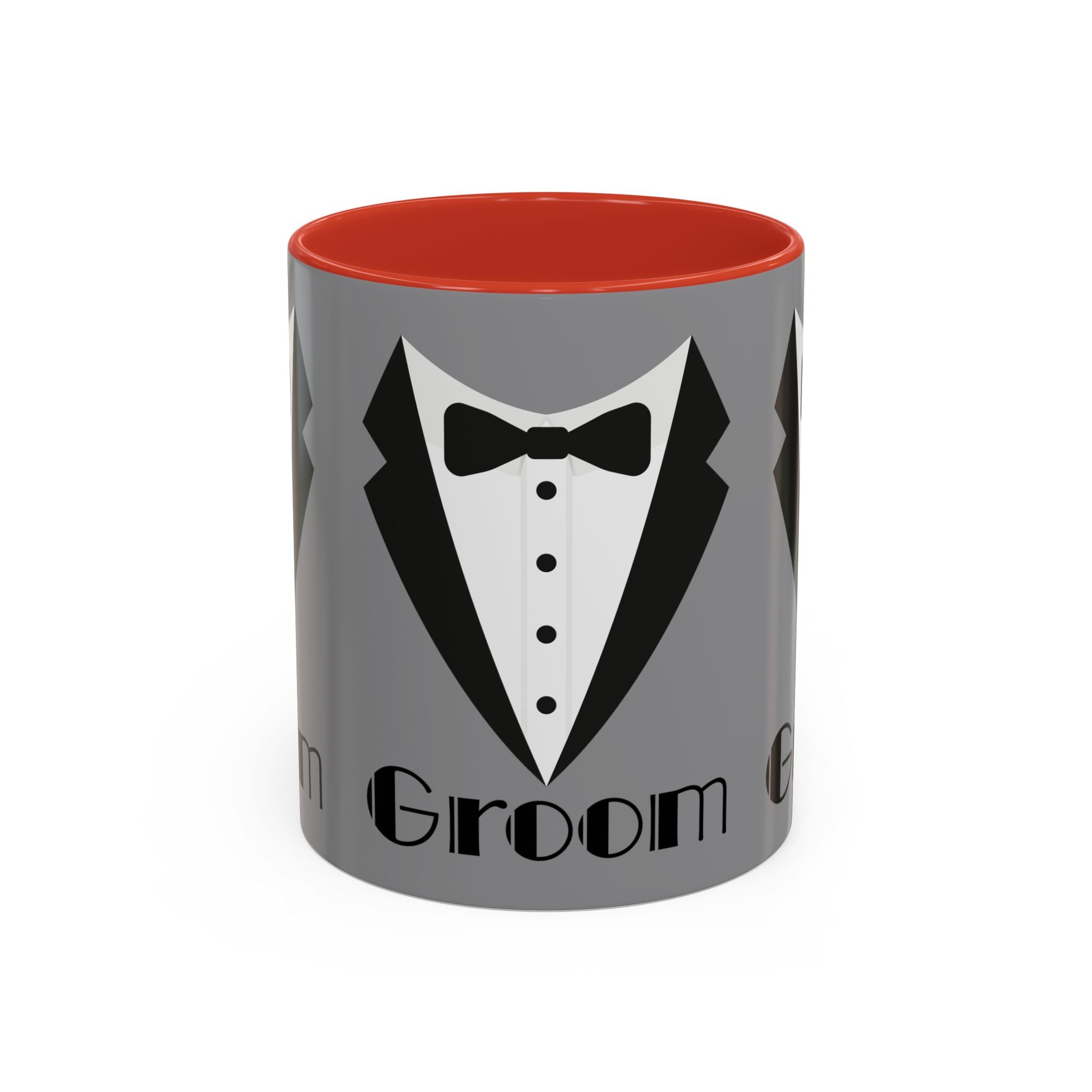 Groom Coffee Mug, Wedding Gift, Groomsmen Party Mug, Black and White Accent Mug, Engagement Celebration