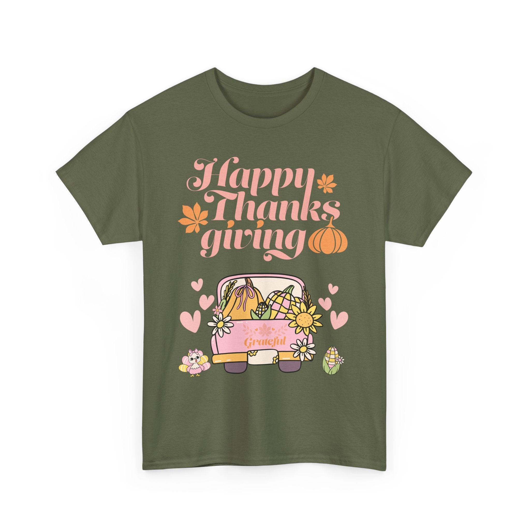 Happy Thanksgiving Unisex Tee | Cozy Autumn Shirt for Family Gatherings, Thanksgiving Celebration, Fall Fashion, Cute Gift Idea
