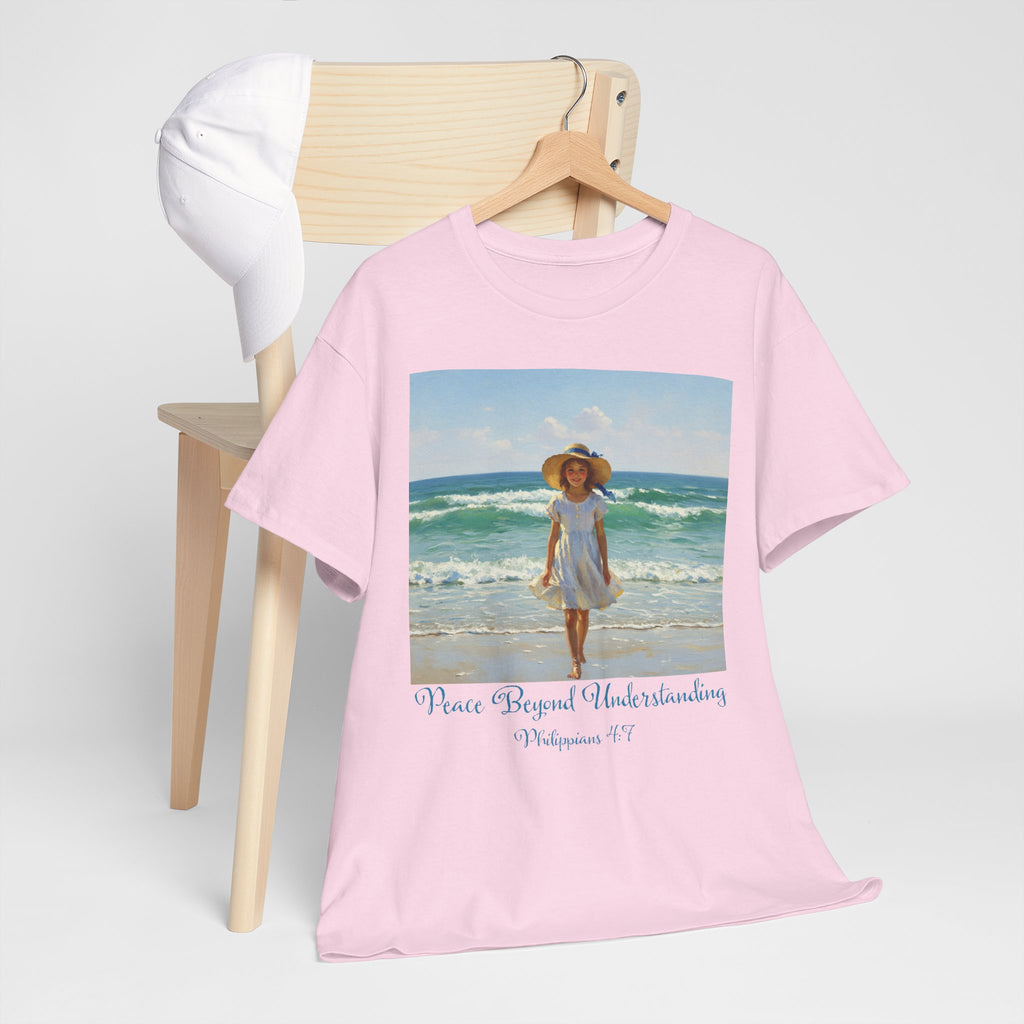 Serene Beach Vibes Tee for Summer Days, Top for Women, Casual Wear, Gifts for Beach Lovers, Vacay Essentials