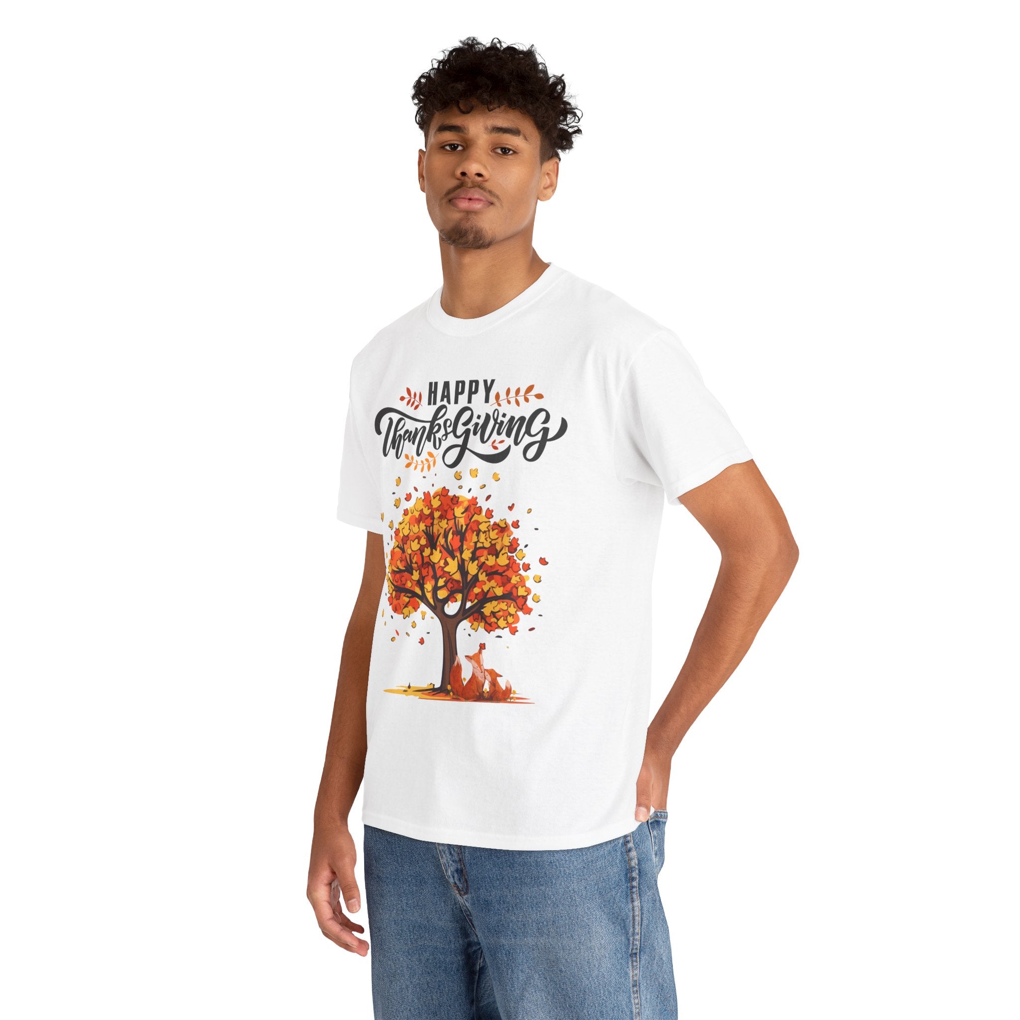 Thanksgiving Tree Tee, Fall T-Shirt, Autumn Apparel, Cozy Gift for Family, Cute Holiday Top